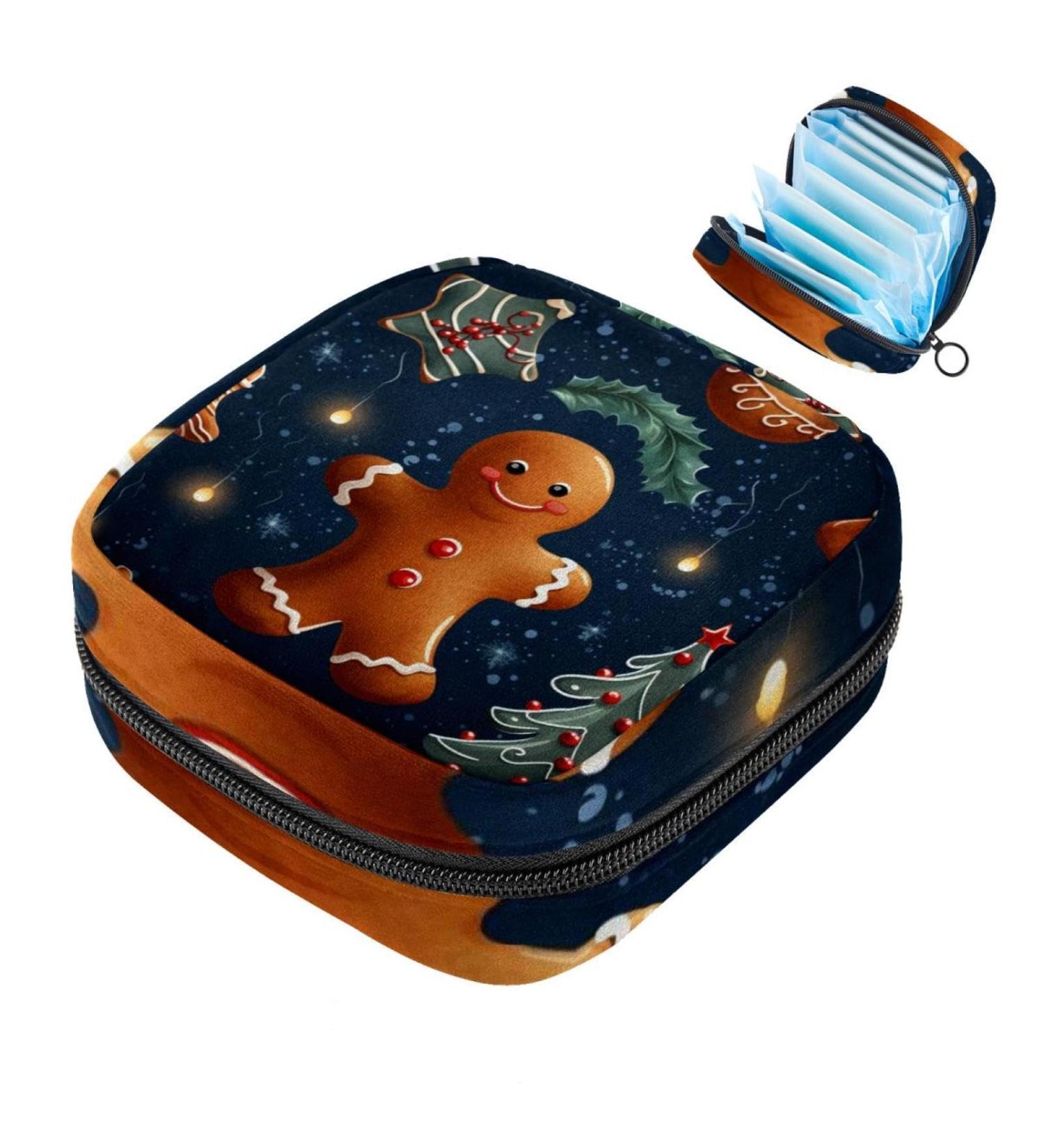 MuooouM Christmas Elk Ladies Storage Bag | Portable Menstrual Pad & Cup Pocket | 4.7x6.6 | Ideal for Teen Girls & Women - Buy Online on GoSupps.com
