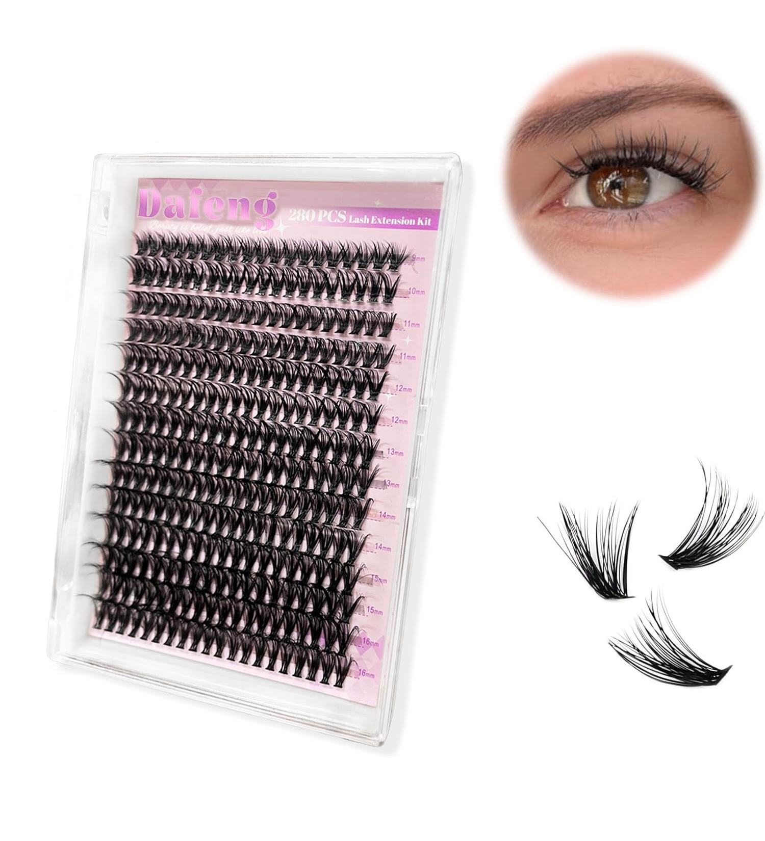 Buy Lash Clusters Magnetic Eyelashes - 280 Pcs DIY Individual Lashes Kit | Reusable Soft Natural False Eyelashes 9-16mm Length - Perfect for Home Makeup - Buy Online on GoSupps.com