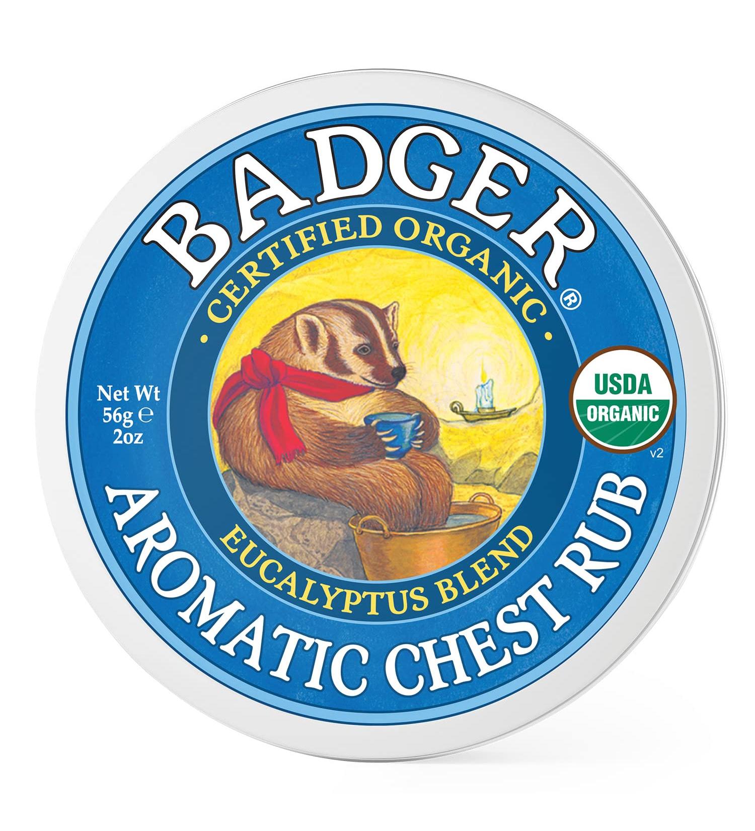 Badger Aromatic Chest Rub - Eucalyptus & Mint 2 oz | Soothing Relief - Buy Online on GoSupps.com