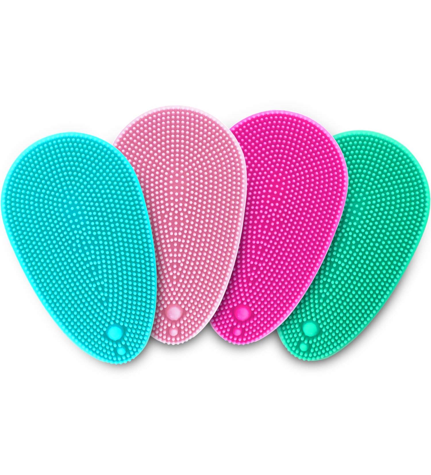 MARY LAVENDER Silicone Face Scrubber 4 Pack - Gentle Exfoliating Cleansing Brush for Blackhead Removal and Massaging - Suitable for All Skin Types - Buy Online on GoSupps.com