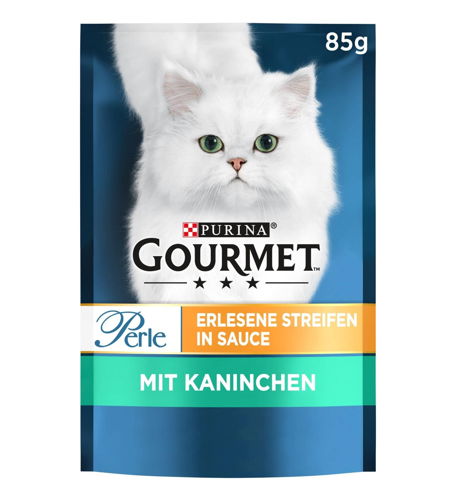 PURINA GOURMET Perle Selected Strips Wet Cat Food with Rabbit - 24-Pack (85g each) | Premium International Shipping - Buy Online on GoSupps.com
