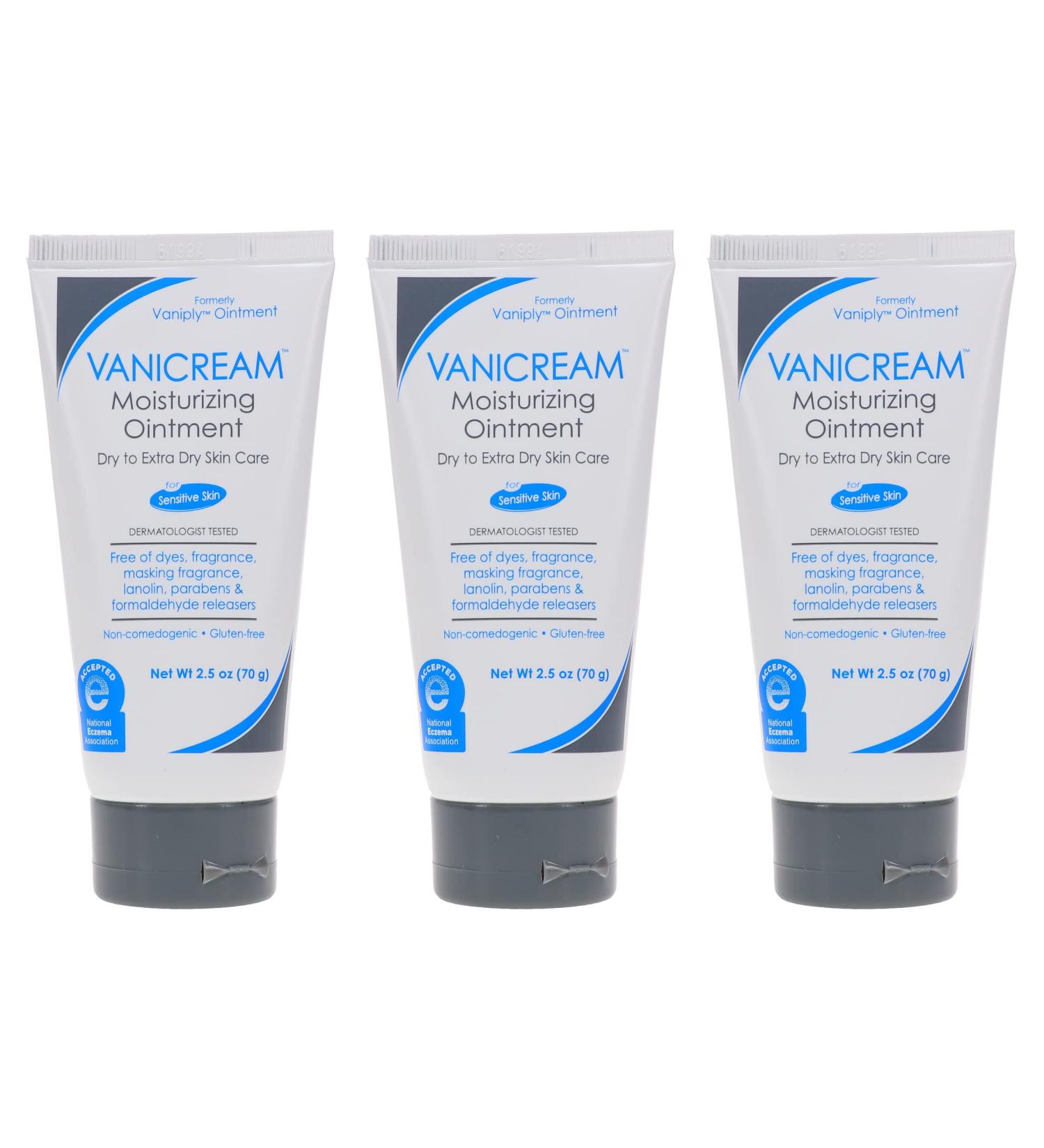 Vanicream Ointment for Sensitive Skin 2.5 oz (Pack of 3) - 7.5 oz Total | Fragrance-Free - Buy Online on GoSupps.com