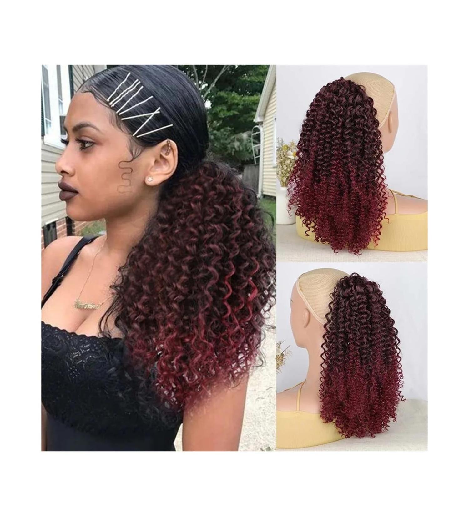 Human Hair Ponytail Hair Piece Short Kinky Curly Ponytail Extension Afro Synthetic Drawstring Ponytail Extensions Clip in Curly Fake Hair Pony Tail Hairpiece for Black Women Ponytail Hairpiece for W 1B-BUG - Buy Online on GoSupps.com