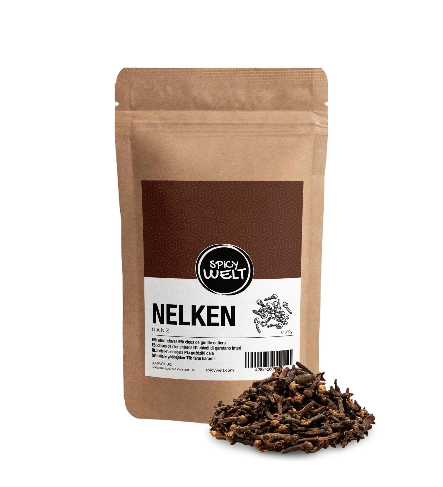 Spicy Welt Whole Cloves (500g) - Premium Quality Spices for Infusions Stews Marinades & Pastry | Intense & Aromatic Flavour | 100% Natural No Additives - Buy Online on GoSupps.com