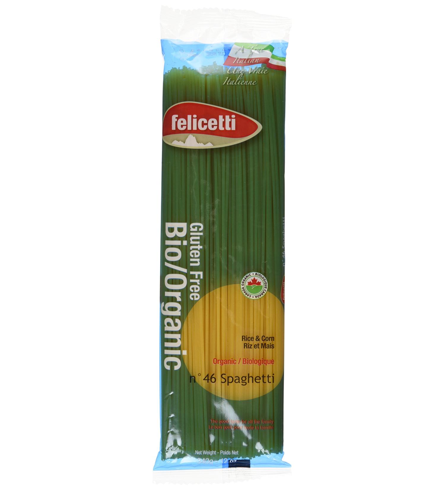 Felicetti Organic Rice and Corn Pasta-Spaghetti 340Gm 12-Count - Buy Online on GoSupps.com