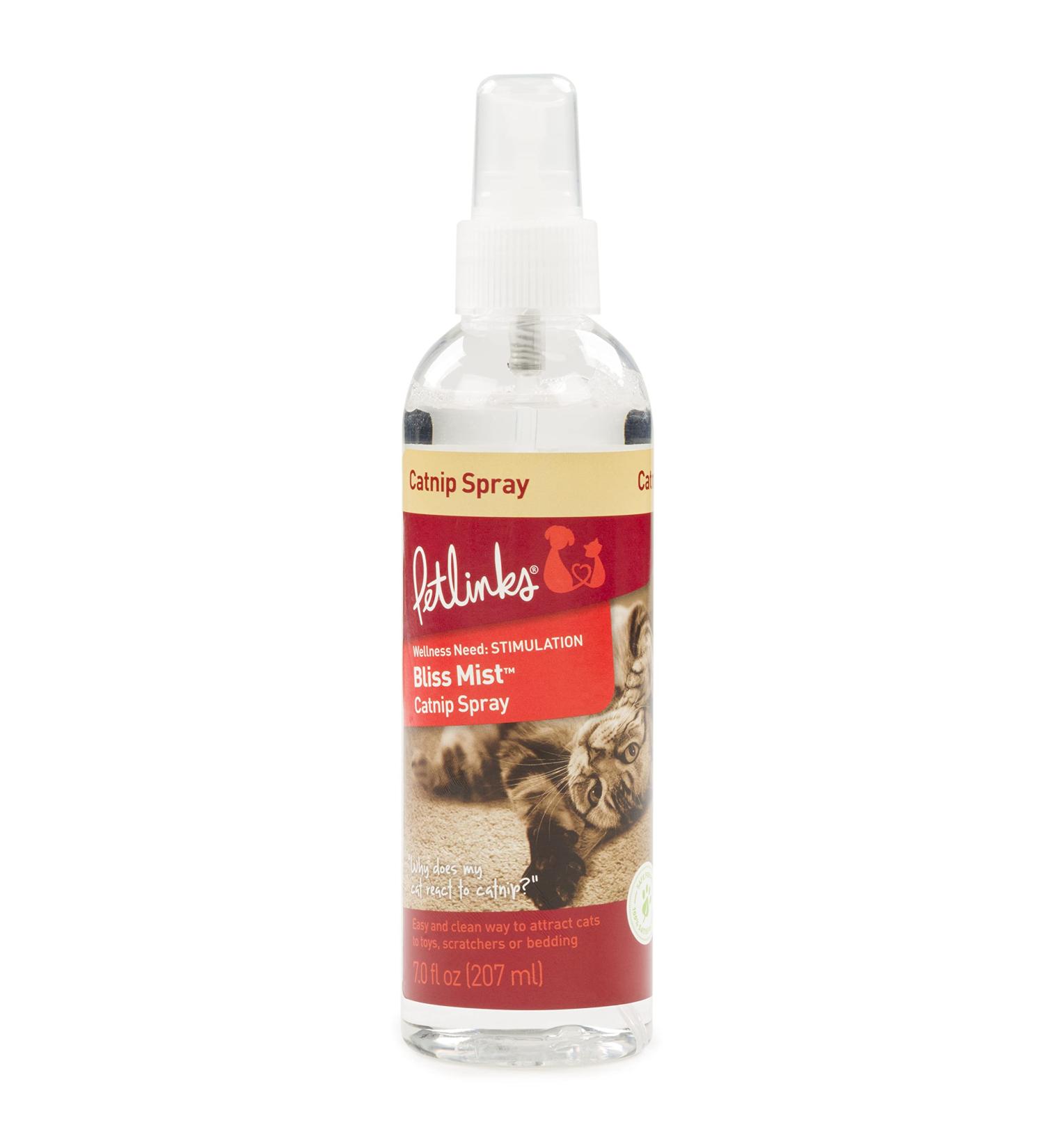 Petlinks Organic Catnip & Silverine Blend Spray - Stimulating Fun for Cats & Kittens - Bliss Mist Catnip Spray 7oz - Buy Online on GoSupps.com