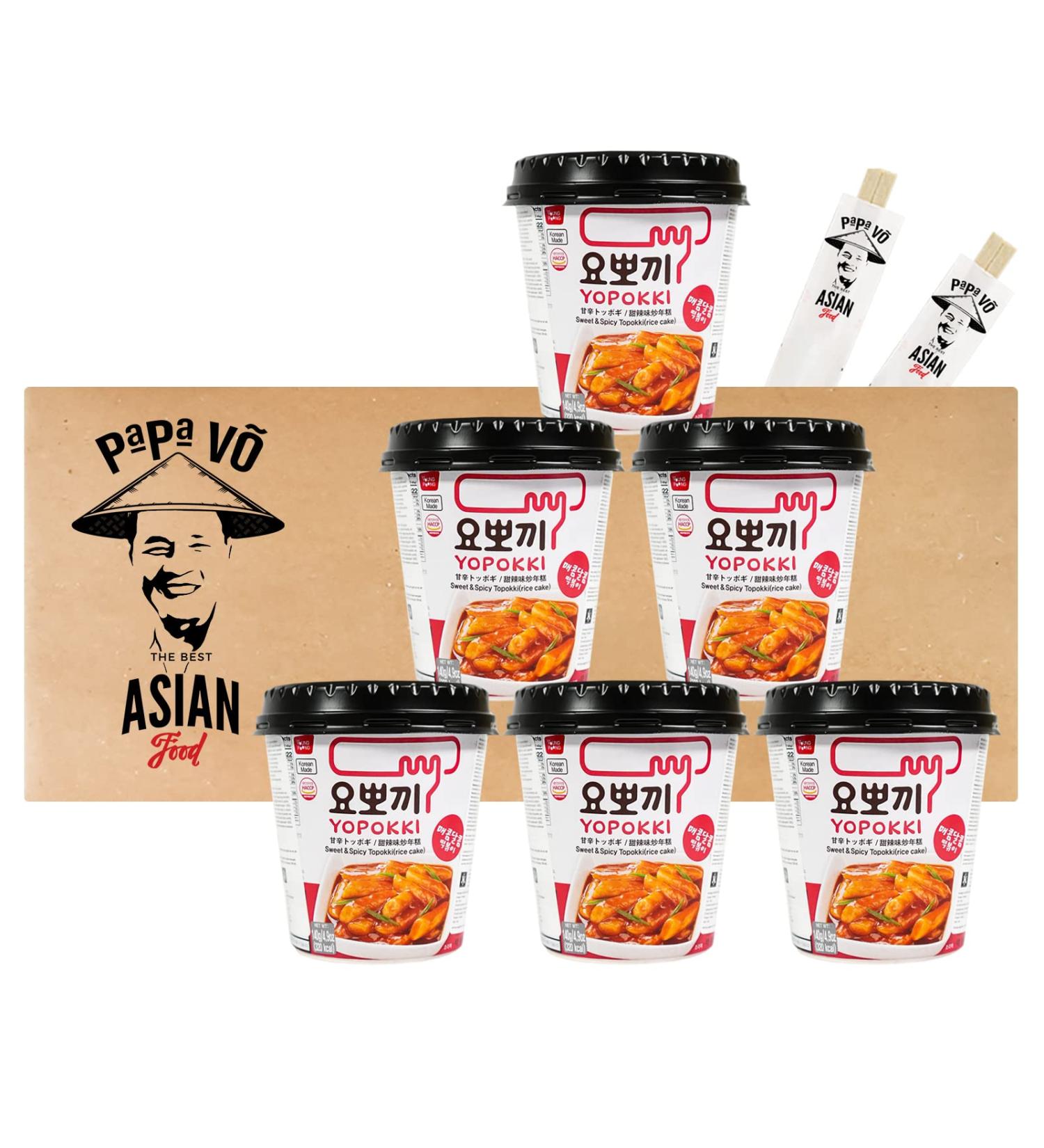 Pack of 6 (6x140g) Yopokki rice cake sweet & spicy (Papa Vo ) 140 g (pack of 6)