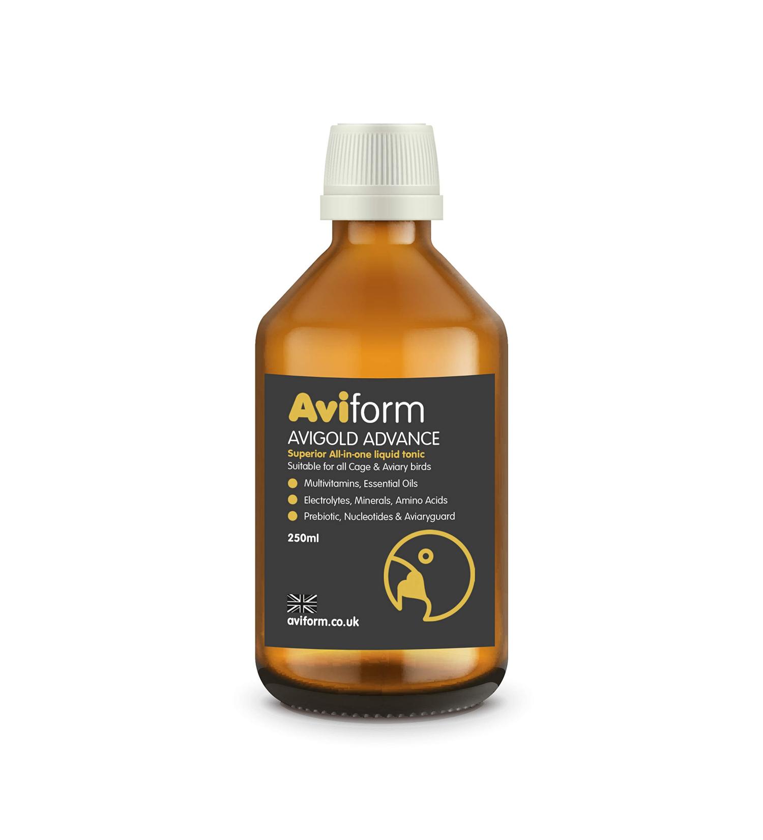 Avigold Advance All-in-One Liquid Bird Tonic - 250ml | Multivitamin with Essential Oils, Electrolytes, Minerals & Amino Acids | For Cage and Aviary Birds - Buy Online on GoSupps.com