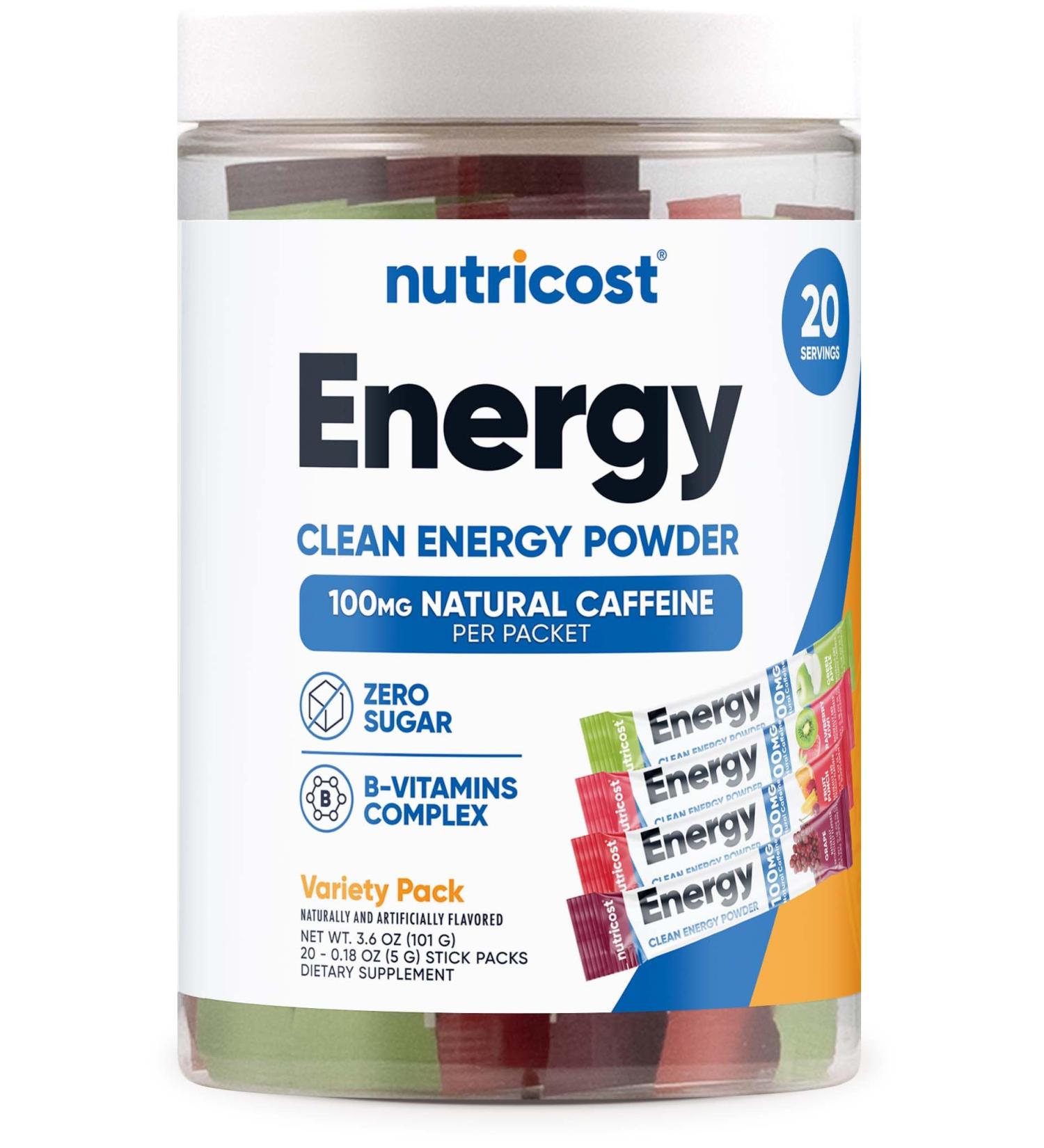 Nutricost Energy Complex Stickpacks (20 Servings) Flavor Variety Pack - Gluten-Free + Non-GMO - Buy Online on GoSupps.com