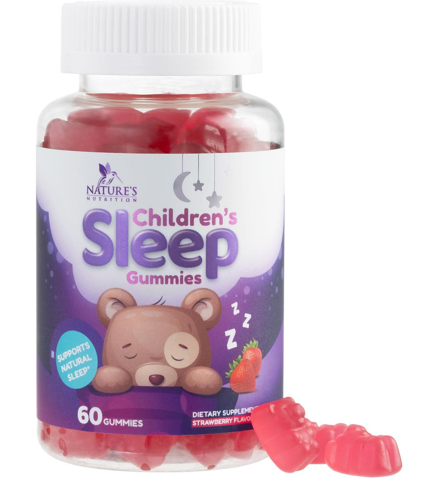 Nature's Nutrition Kids Sleep Gummies 2mg - Children's Sleep Gummy with Melatonin Non-Habit Forming Works with Natural Sleep Cycle Supports Calm & Drug-Free Natural Berry Flavor 60 Gummies - Buy Online on GoSupps.com