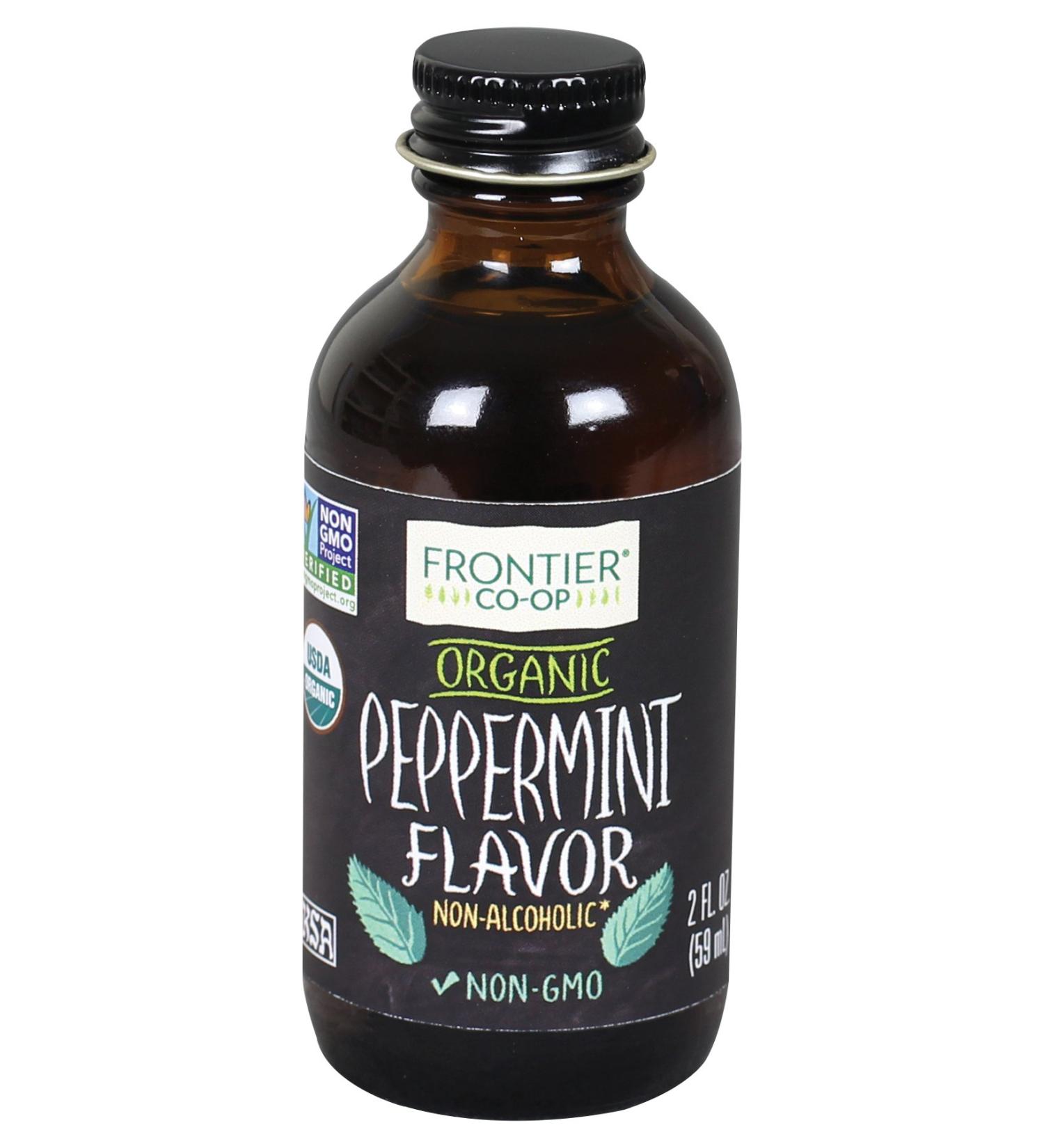 Frontier Peppermint Flavor Certified Organic, 2 Ounce Bottle