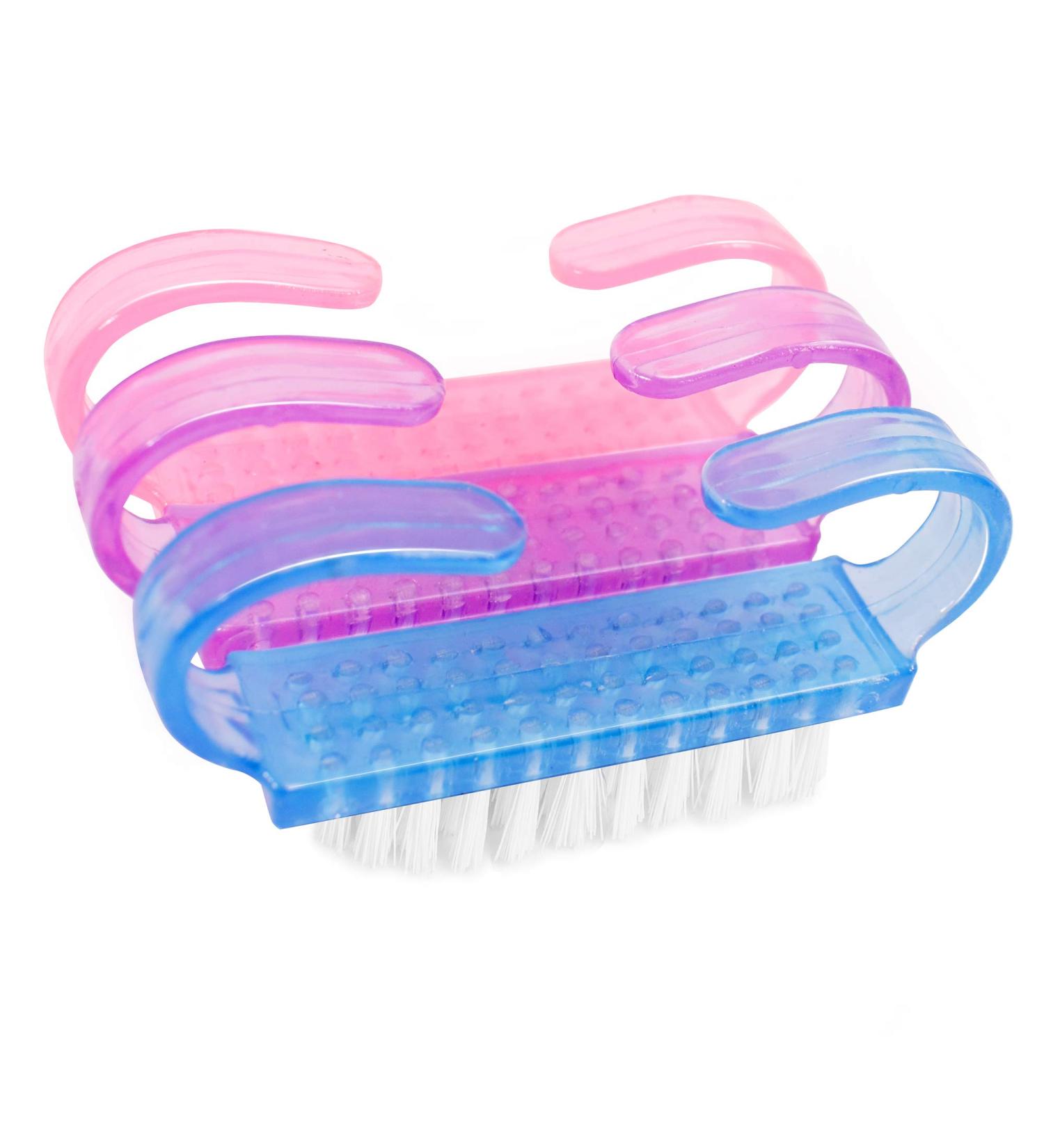 TRIXES Nail Brush - Pack of 3 -Travel Accessories for Cleaning Nails Assorted Colours Cleaning Beauty Aid for Fingernails - with Crystal Body Pink Purple and Blue - Buy Online on GoSupps.com