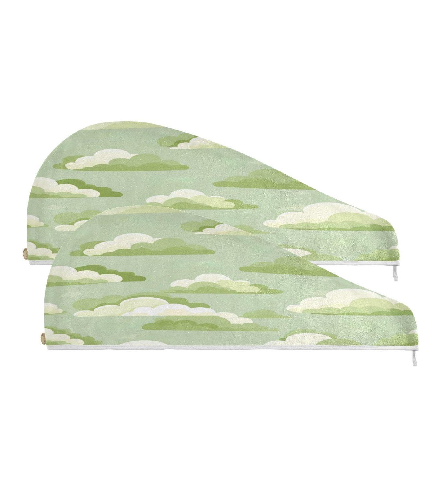 Graffiti Cloud Pattern Dry Hair Cap & Quick Drying Towel Set - Super Absorbent Soft 2-Piece | Fast International Shipping - Buy Online on GoSupps.com