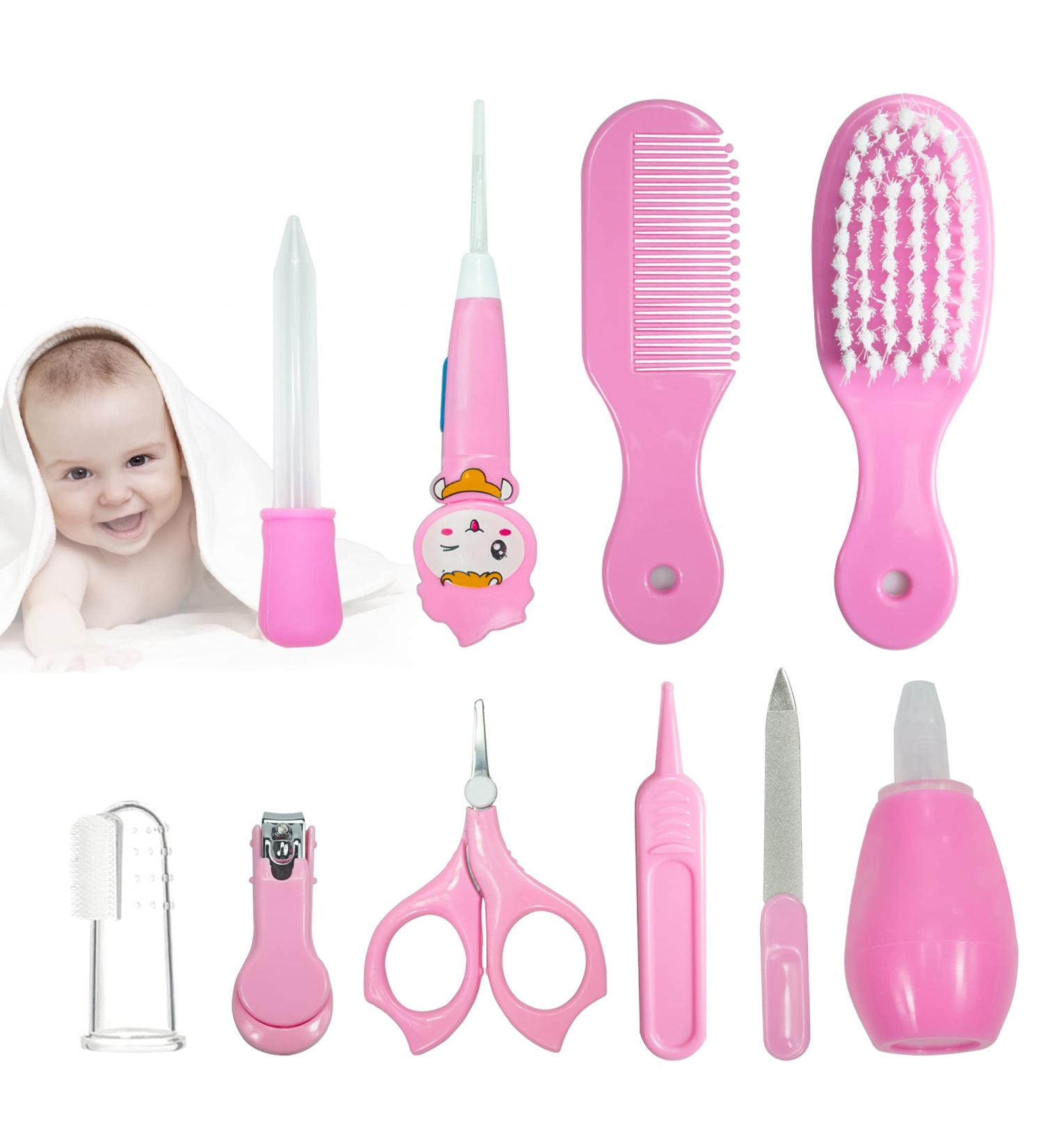 RoseFlower Baby Healthcare and Grooming Kit - 9 in 1 Newborn Nursery Care Set for Infant Boys Girls - Buy Online on GoSupps.com
