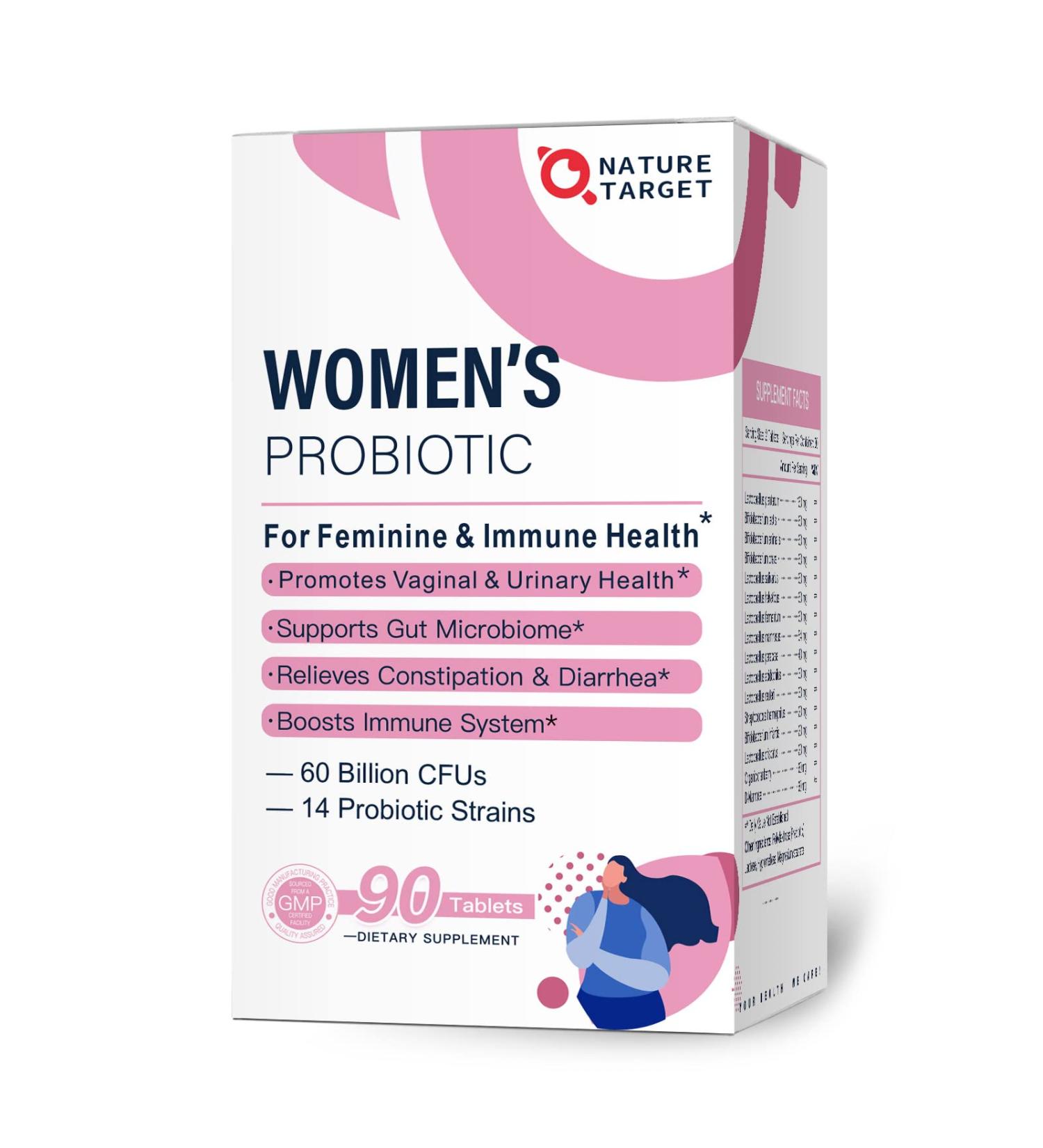 Organic Probiotics for Women with Cranberry, D-Mannose, Prebiotics - 50 Billion CFUs for Digestive Health, Gut Health, Immune Booster, Weight Management - Buy Online on GoSupps.com