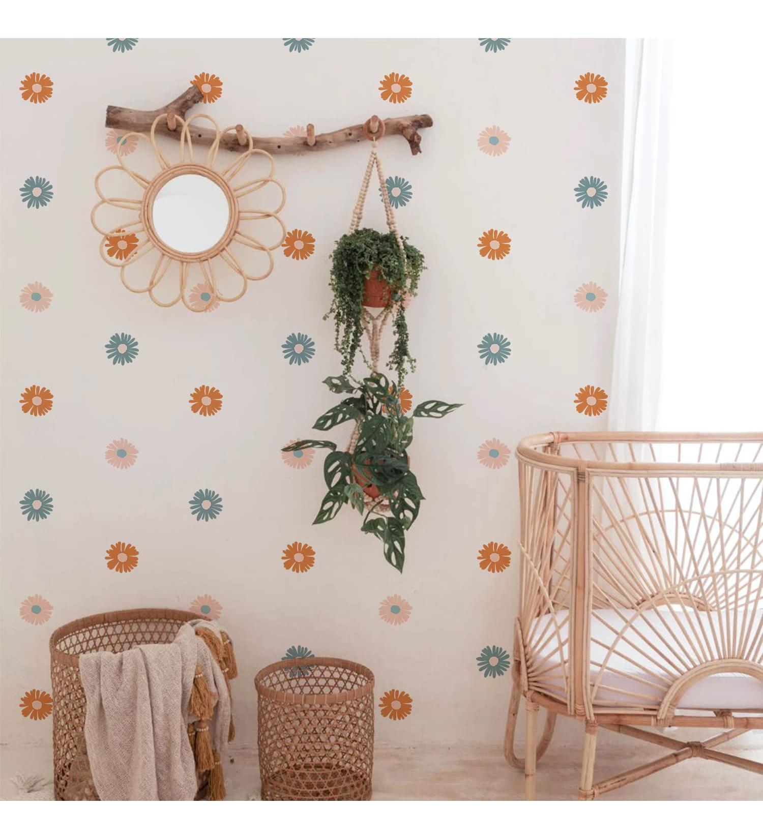 Funlife Boho Daisy Wall Decal - Peel and Stick PVC Kids Wall Art for Nursery, Bedroom, Playroom - Buy Online on GoSupps.com