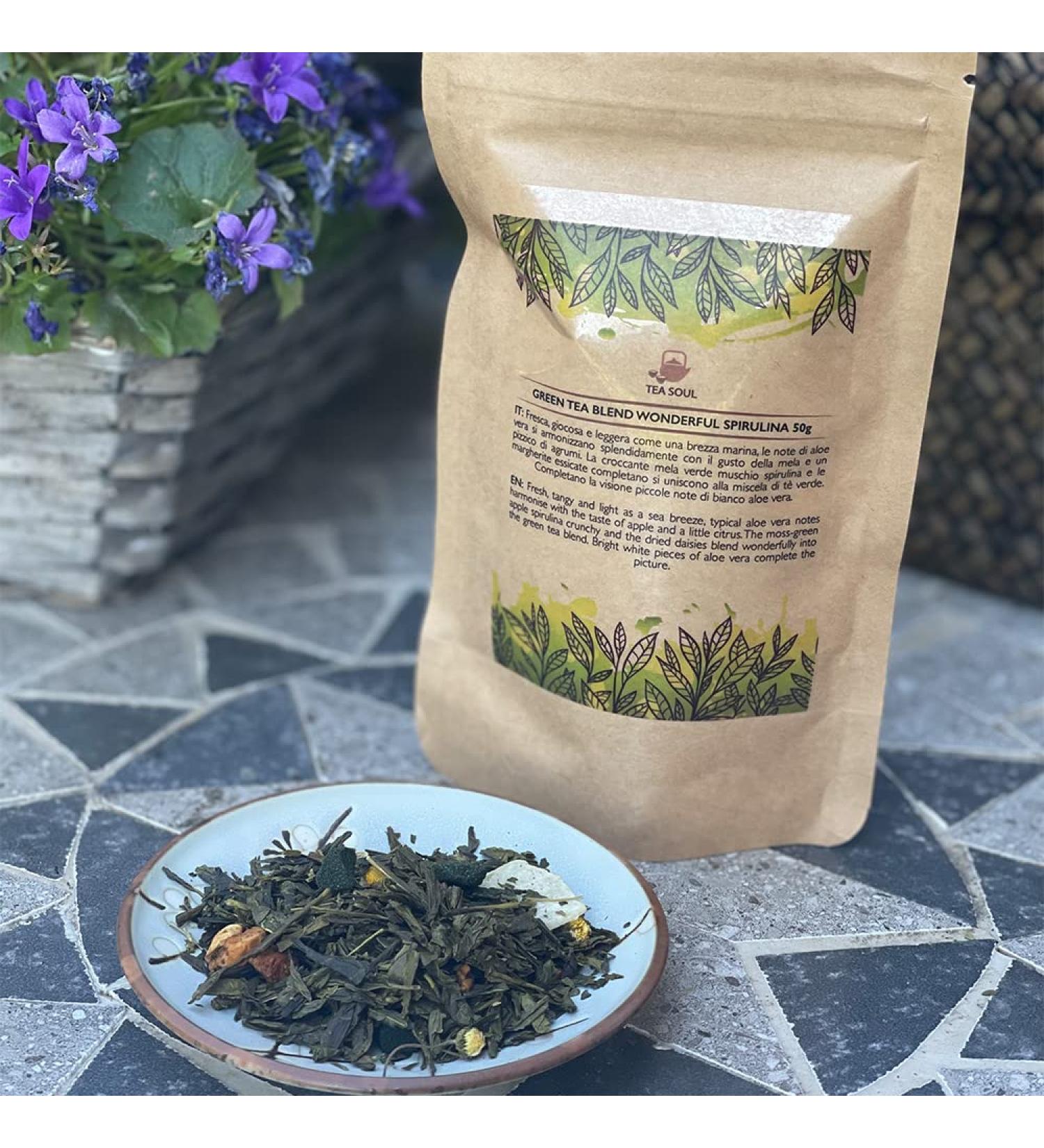 Wonderful Spirulina Green Tea Blend High Quality Infusion 50g Pack Tea Soul