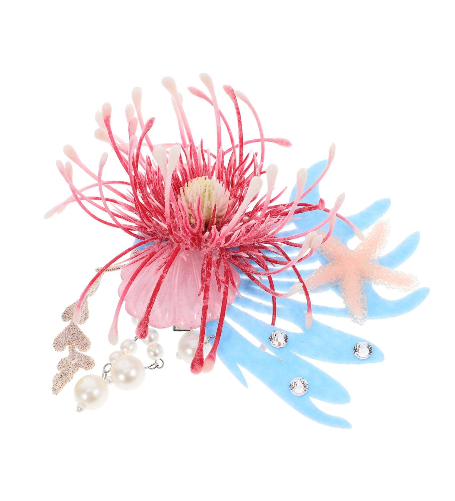 Beatifufu Flower Hairpin Ocean Hair Styling Clip Beach Starfish Hairpin Tropical Hair Barrettes Seashell Hair Clip Mermaid Hair Clips for Tropical Flower Hair Clip Fabric - Buy Online on GoSupps.com