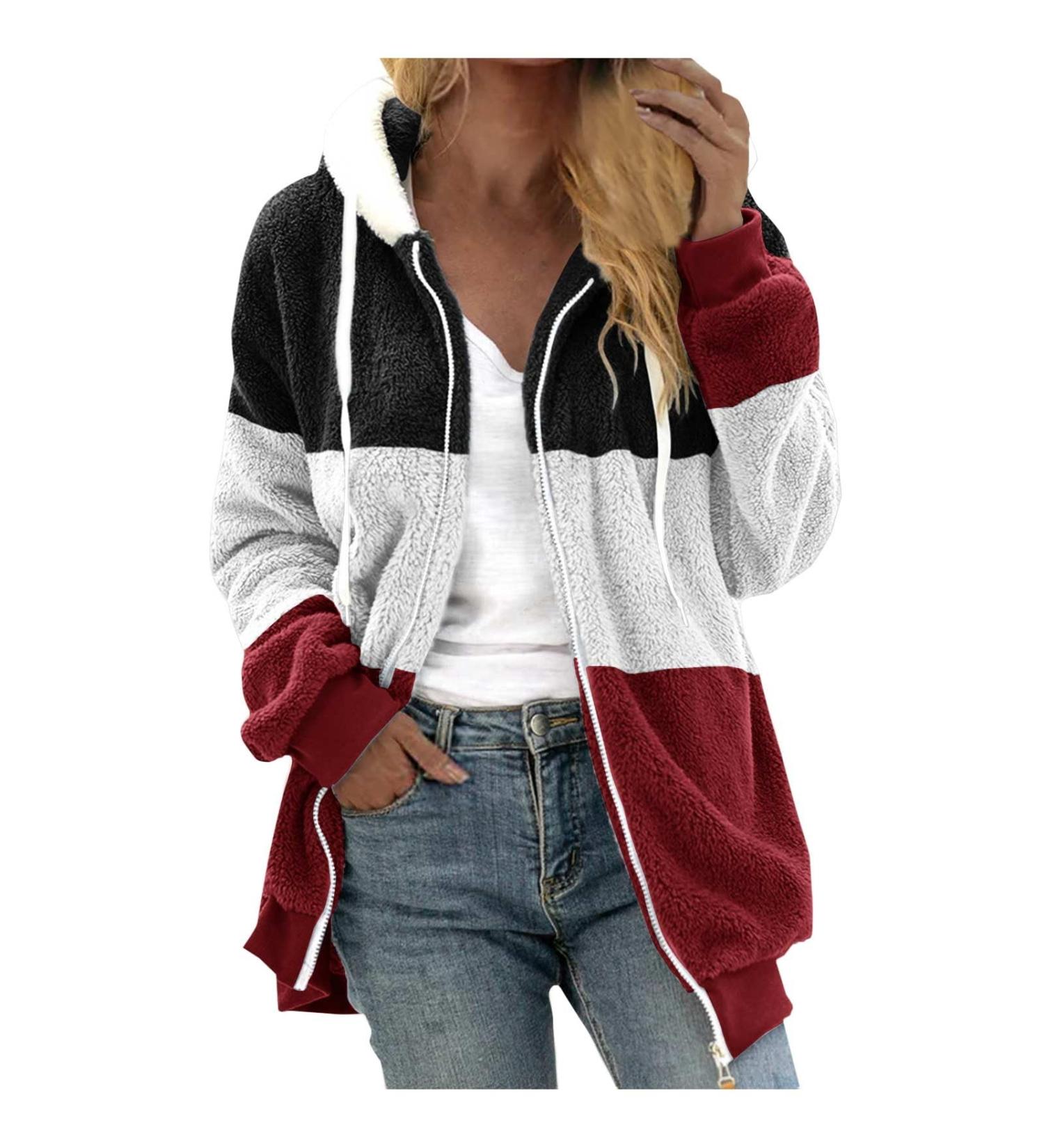 Shop Hanxiulin Women's Fleece Plush Jacket - Oversized Warm Winter Coat in 4XL & Color Variants - Buy Online on GoSupps.com