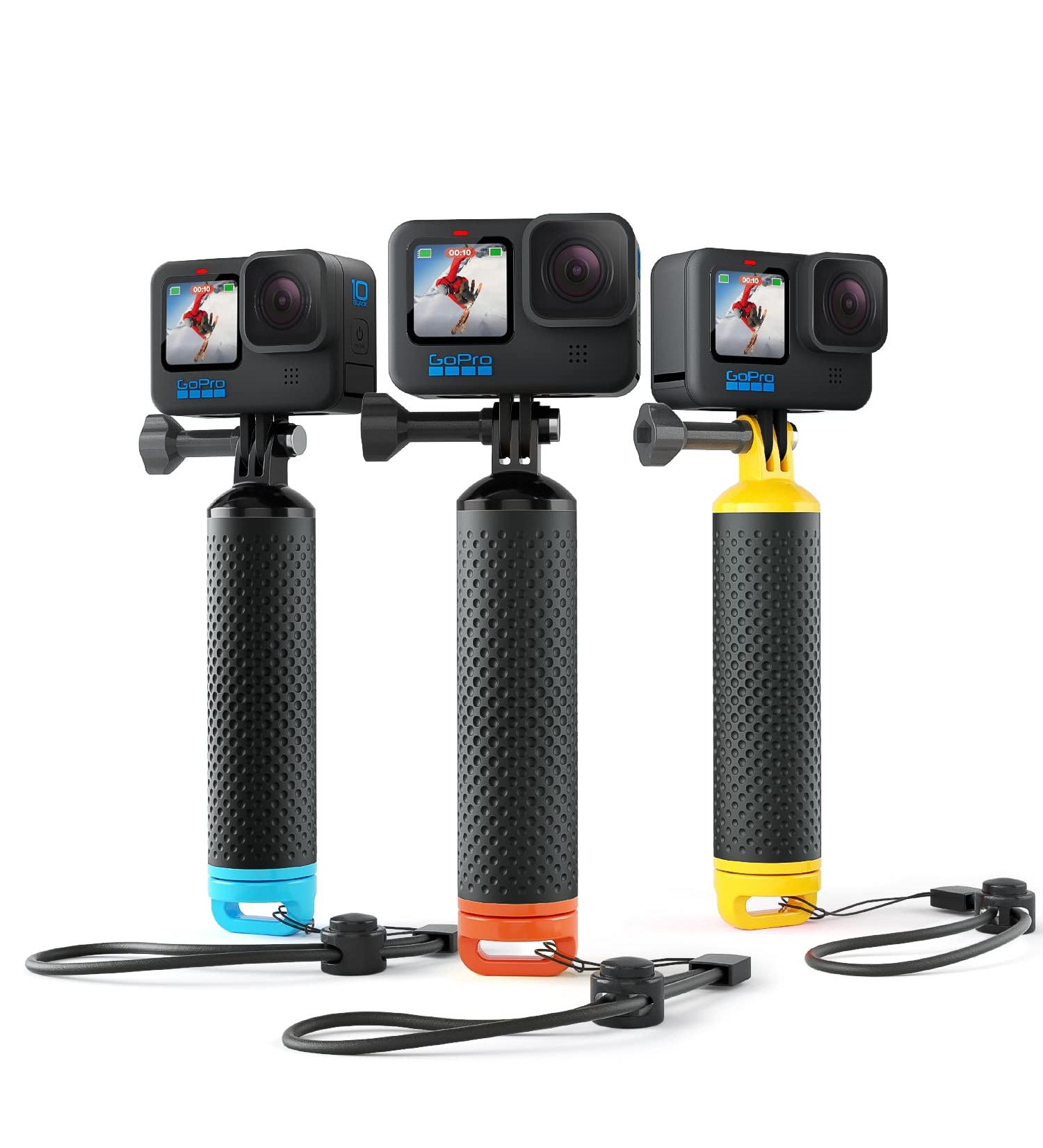 Sametop Floating Hand Grip for GoPro & DJI Osmo Action - Waterproof Handle for Hero 11/10/9/8/7/6/5/4, Session, Fusion, Max - Orange - Buy Online on GoSupps.com
