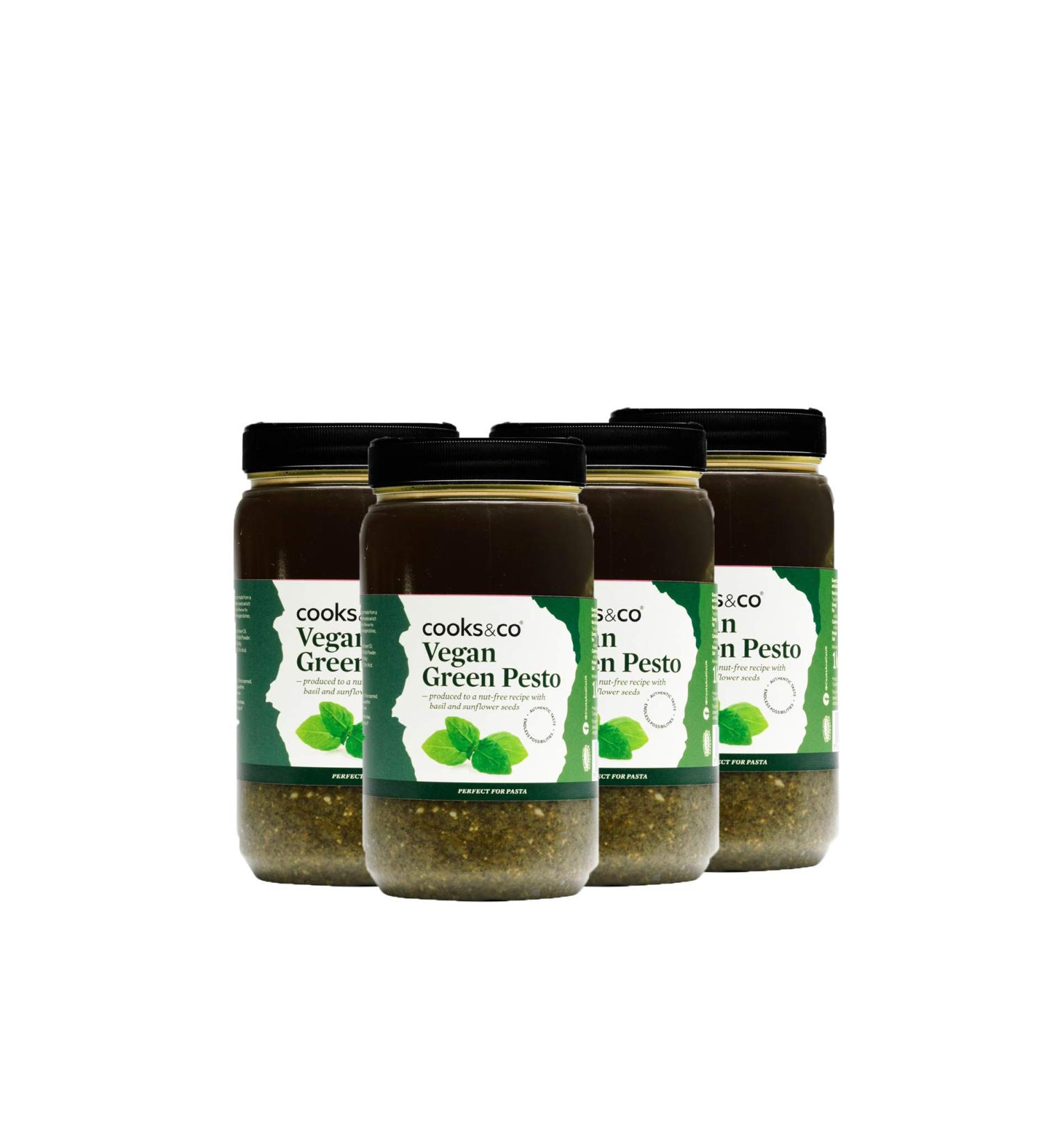Cooks & Co Vegan Green Pesto 1.1kg - Set of 4 | Delicious Vegan Pesto - Buy Online on GoSupps.com