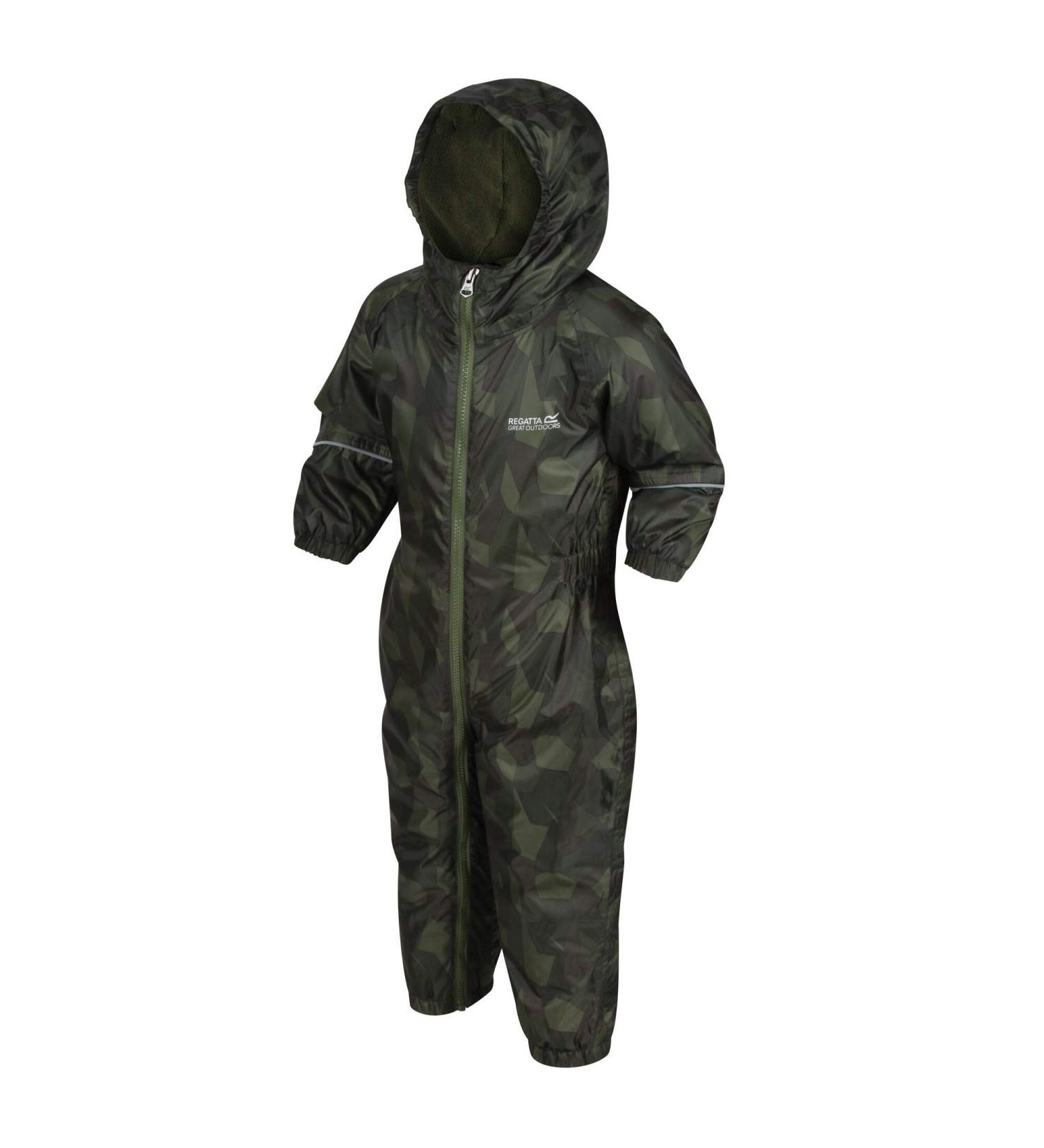 Regatta Kids Childrens Splosh III Waterproof Puddle Suit Cypress Green 36-48