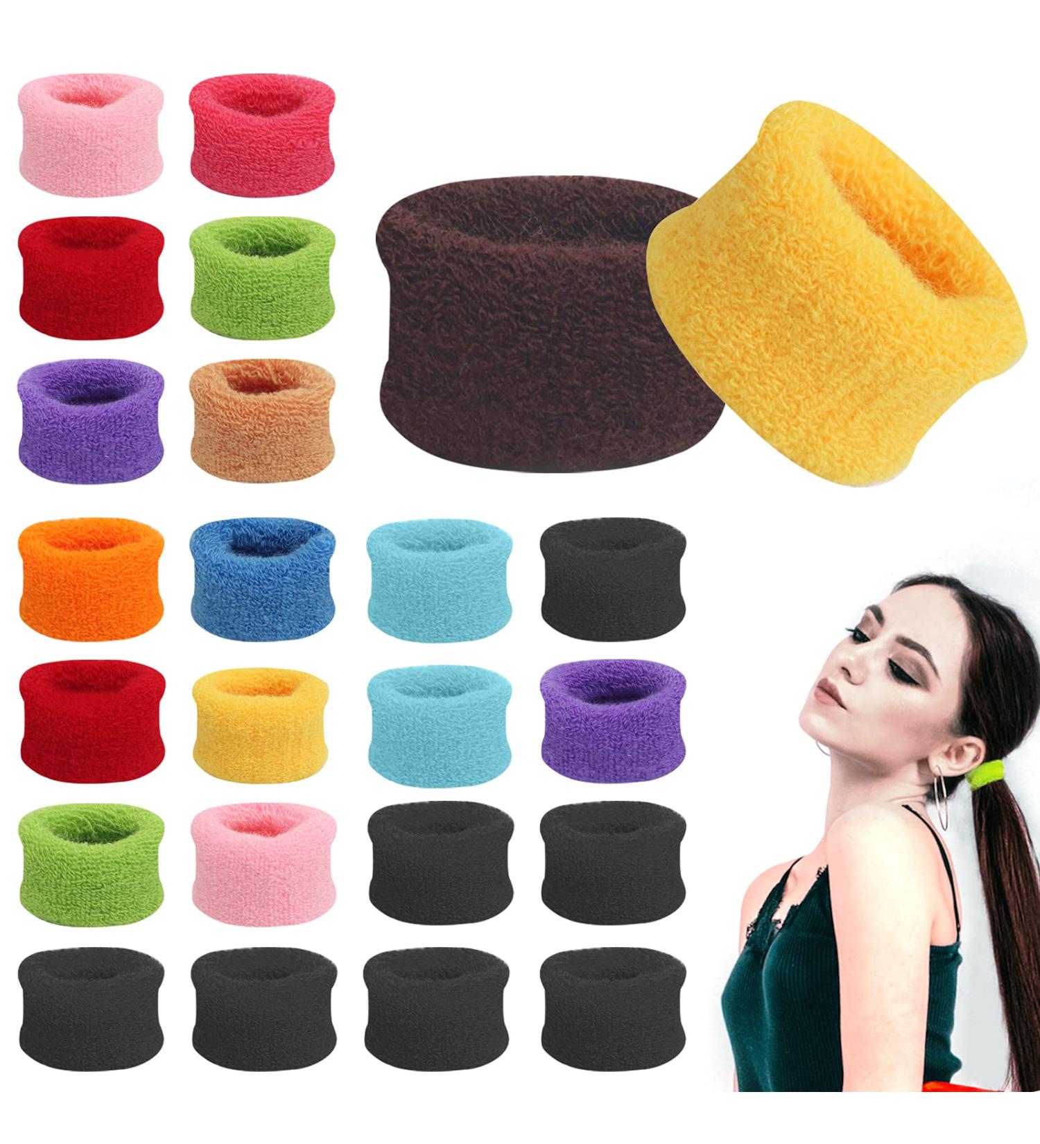 24PCS Extra Soft Towel Scrunchies - Hair Ties Elastic Ponytail Holder - Assorted Colors Hair Accessories for Women, Girls, Kids - Buy Online on GoSupps.com