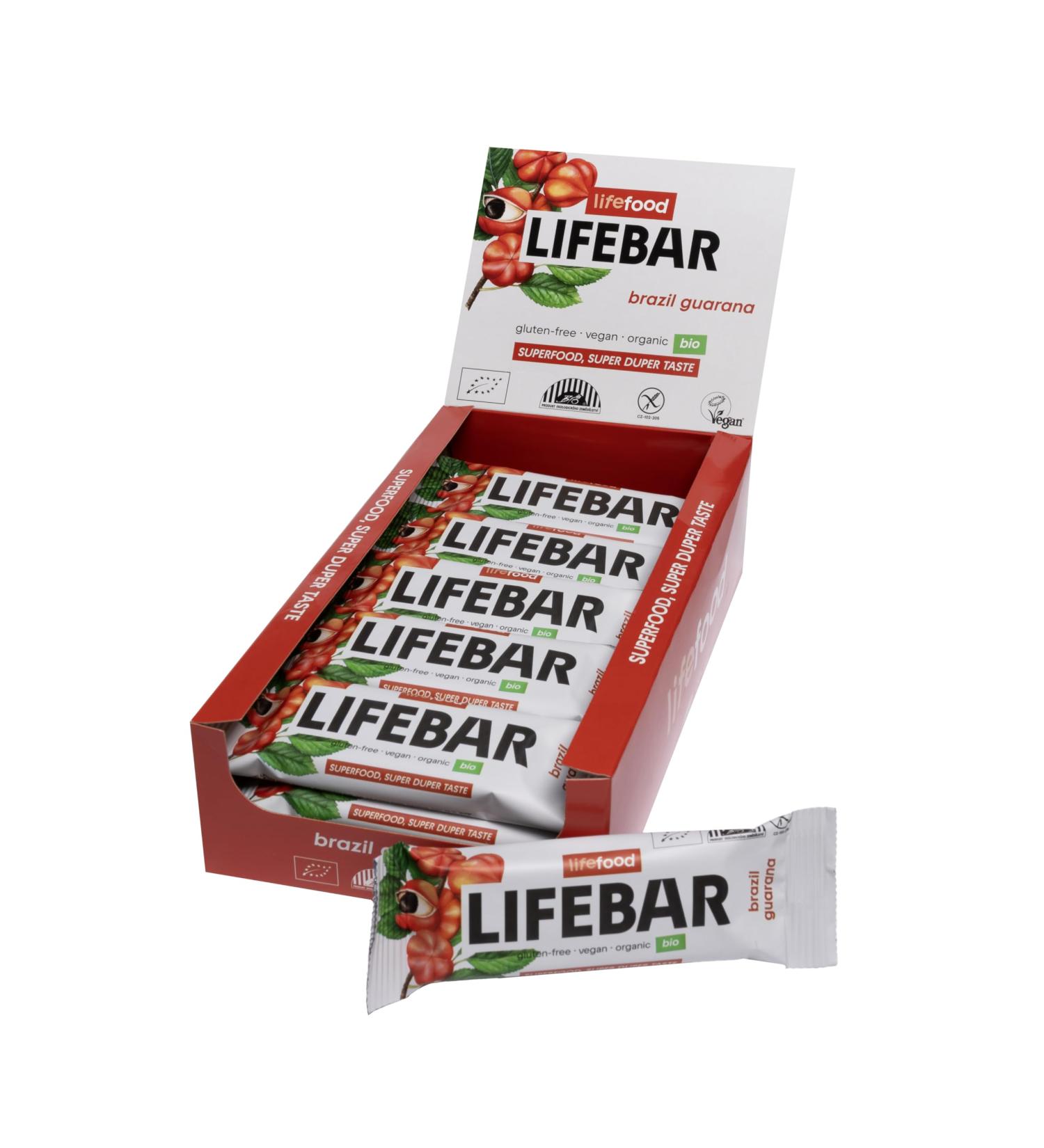Lifefood Lifebar Energy Seal - Vegan Sports Bar Organic Gluten-Free Lactose-Free No Added Sugar - 15 Pack (Brazil Guarana) - Healthy Snack for Active Lifestyle - Buy Online on GoSupps.com