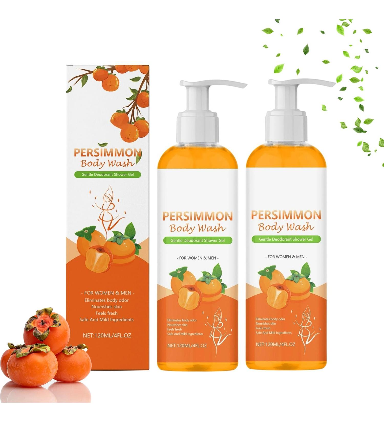  Generisch Khaki shower gel persimmon shower gel refreshing effective deodorizer long-lasting fragrance Suitable for men and women moisturizing gentle makeup remover for all skin types (2) - Buy Online on GoSupps.com