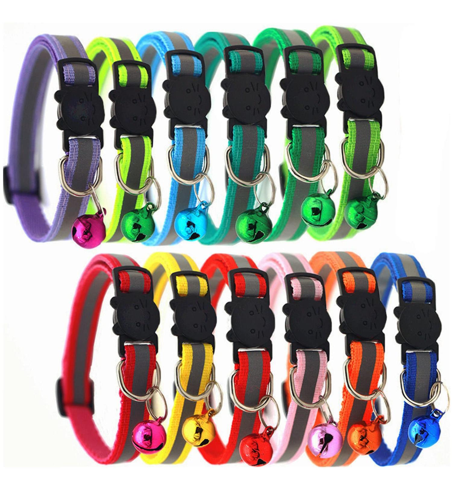 Maiyaduo Adjustable Cat Neck Band with Bell Reflective Fluorescent & Quick Lock Safety Buckle for Domestic Cats - Buy Online on GoSupps.com