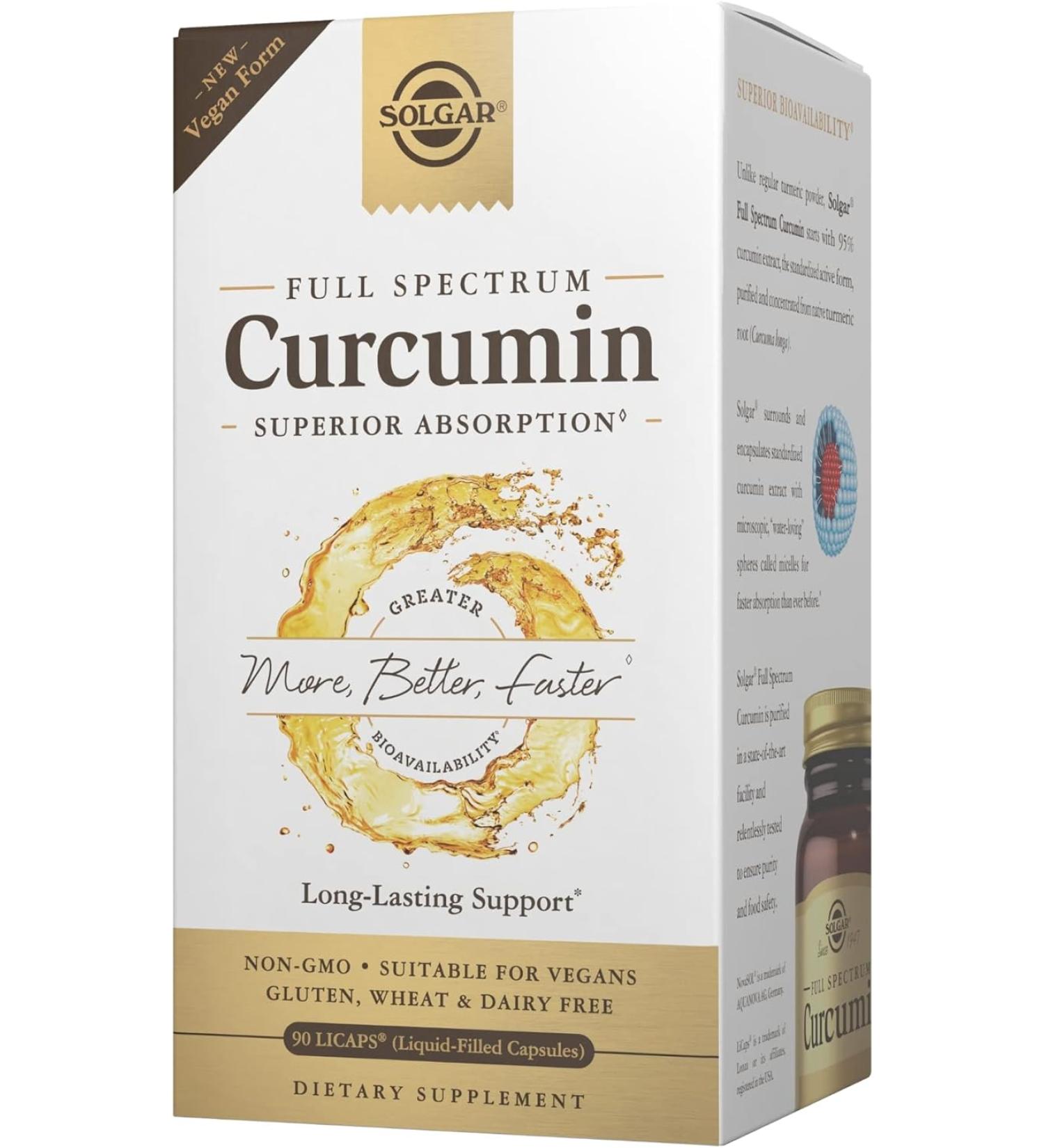 Solgar Full Spectrum Curcumin - 90 Softgels | Premium Natural Support - Buy Online on GoSupps.com