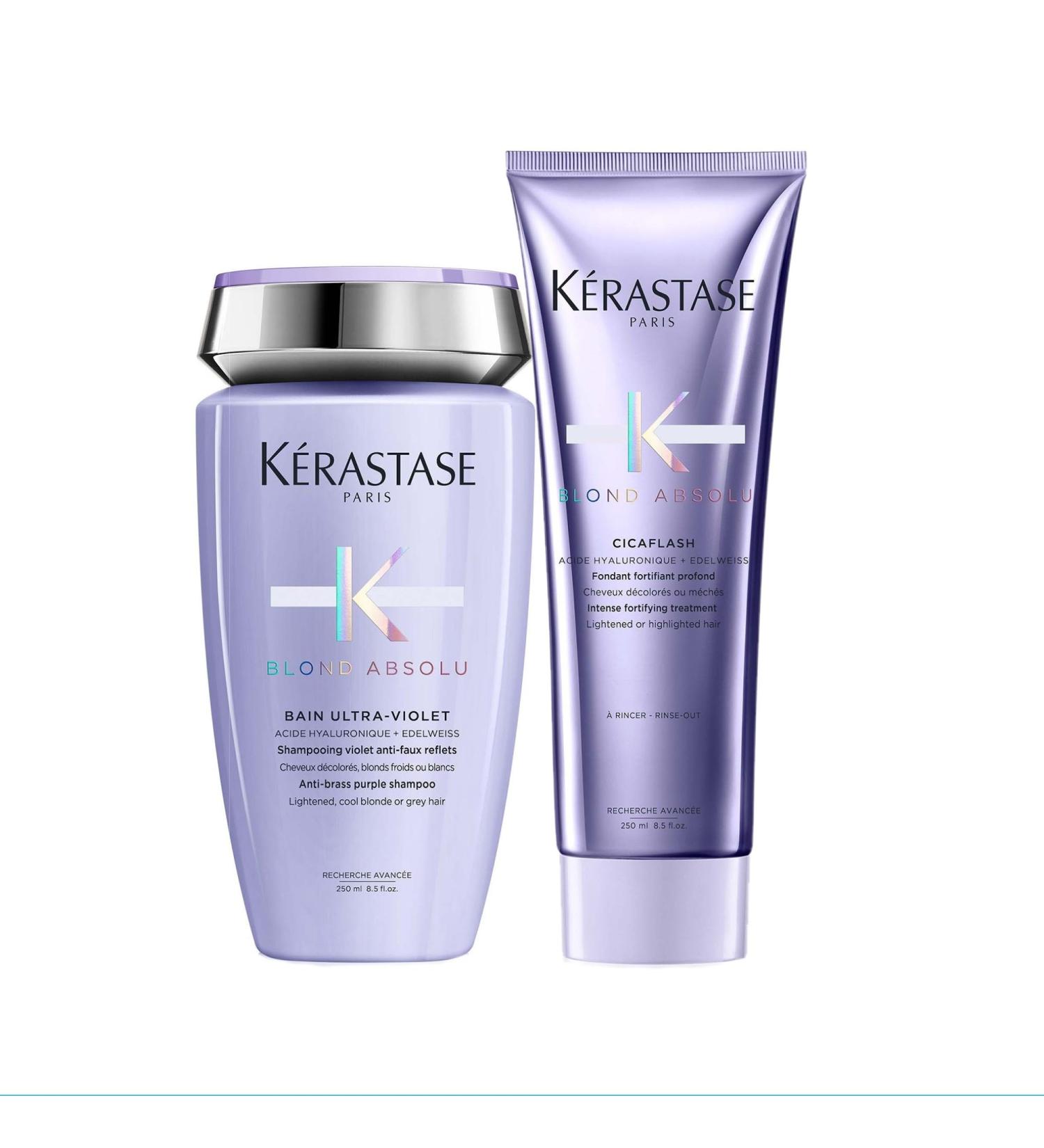 K rastase Blond Absolu Bundle: Hyaluronic Acid Conditioner & Anti-Yellow Shampoo for Dry Bleached Hair | 250ml - Buy Online on GoSupps.com