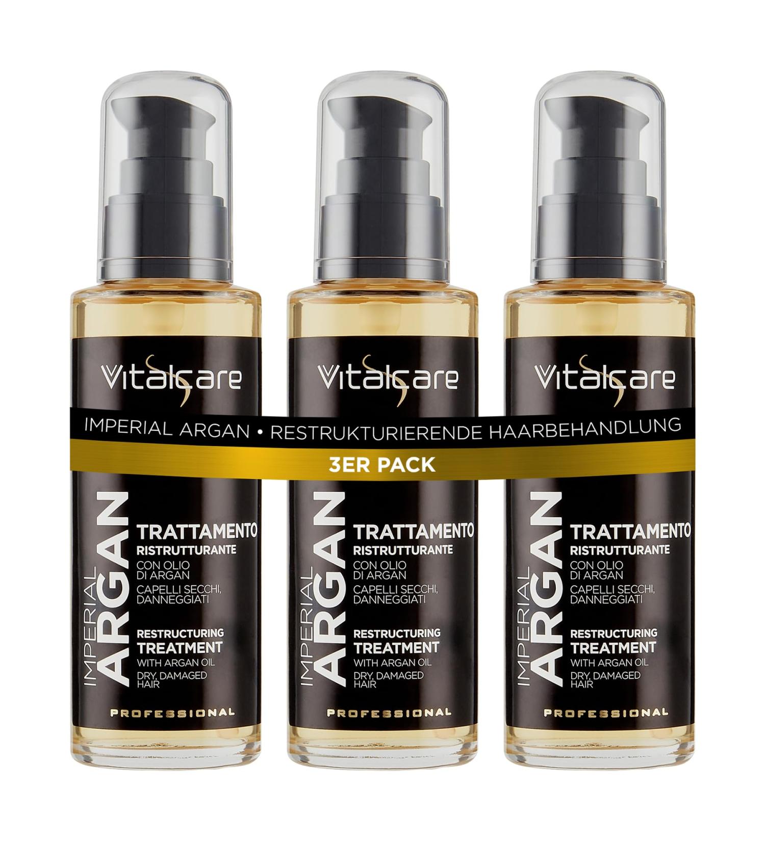 Vitalcare Vitalcare | Imperial Argan - Restructuring Hair Treatment with Argan Oil Linseed Oil Oil Complex for Dry and Damaged Hair 3 x 100ml