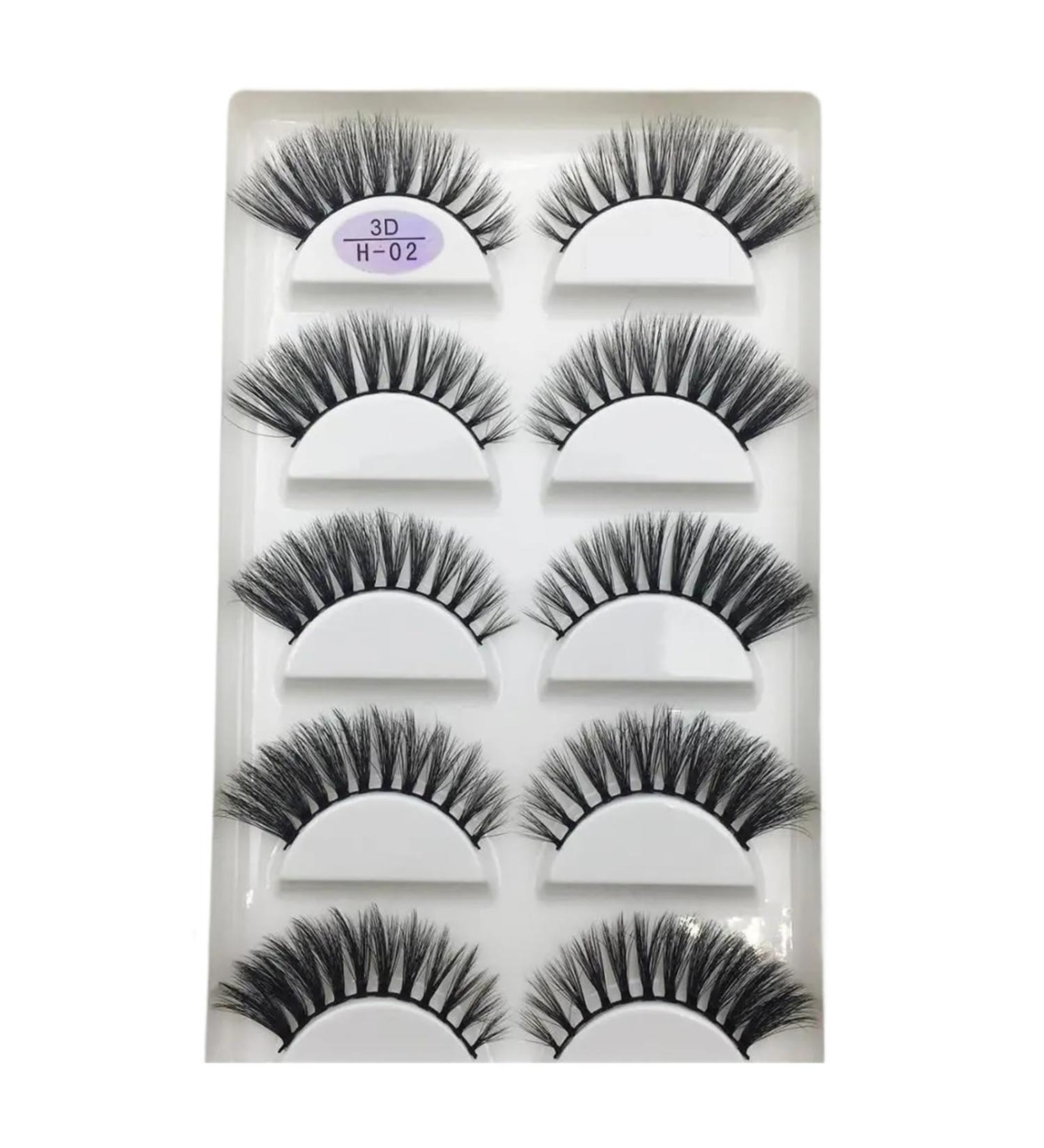 UAMOU 10/50 Boxes 5 Pairs 3D Mink False Eyelashes Hair Natural Cross Long Messy Makeup Fake Eye Lashes Extension Make Up Faux Cils Cheerfully (Color : 5Pairs H02 Size : 100 Boxes 500Pairs) - Buy Online on GoSupps.com