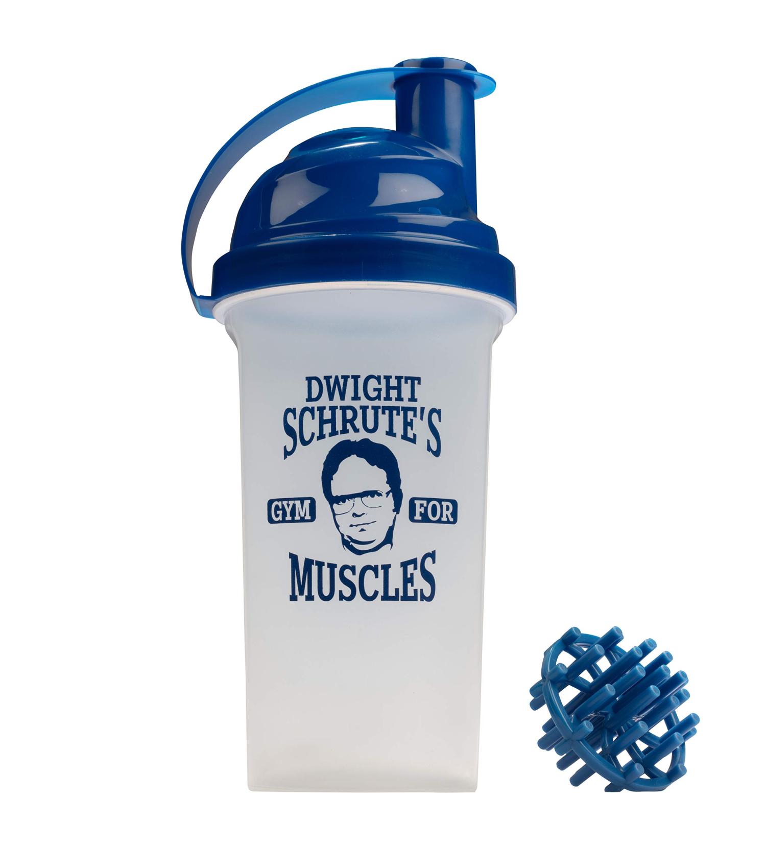 The Office Dwight Schrute Gym Powder Shaker Bottle 25oz | Official Merch | Protein Powder, Sports Drinks, Smoothies | Wisk Ball Included - Buy Online on GoSupps.com