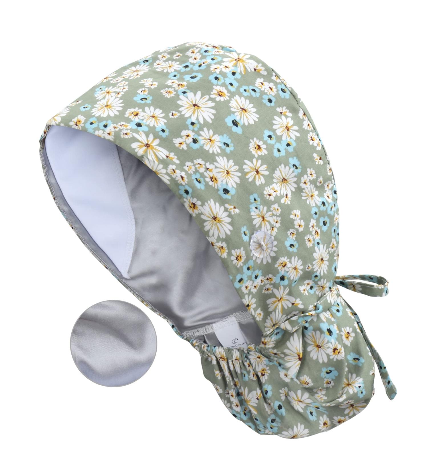 IRIS CRAFT Daisy Green Working Cap | Adjustable Long Hair Hat with Button and Sweatband - Buy Online on GoSupps.com