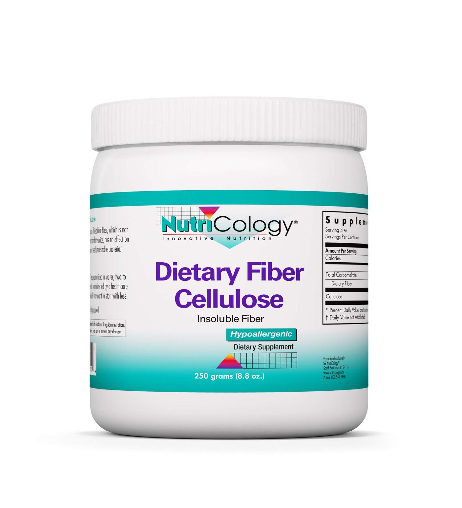 Nutricology Dietary Fiber Cellulose Powder 8.8 oz - High-Quality Fiber Supplement for Digestive Health - Buy Online on GoSupps.com