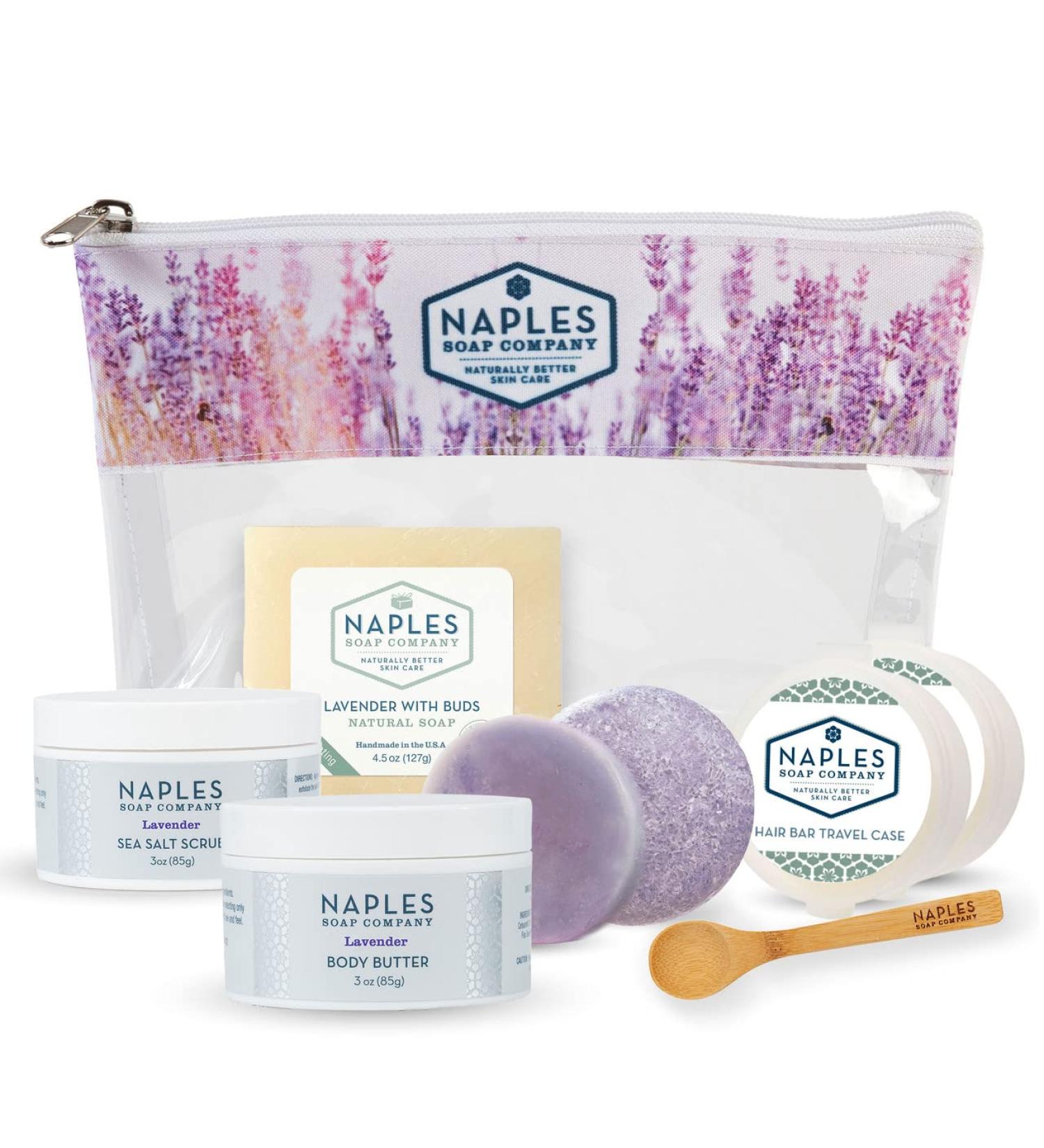 Naples Soap Company Cult Classics Collection Gift Set | Eco-Friendly Natural Soap Body Butter Sea Salt Scrub Shampoo & Conditioner Bars | Lavender | Cruelty-Free No Parabens or Silicones - Buy Online on GoSupps.com
