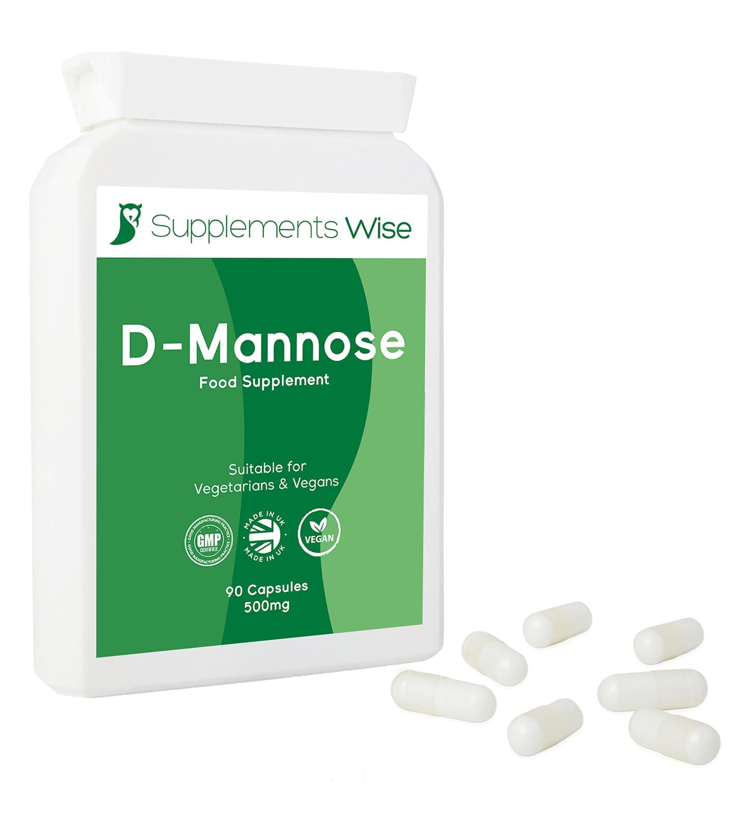 D-Mannose Capsules 500mg x 90 - UTI Prevention & Relief - Cystitis Treatment for Women - Support for Bladder & Kidney Health - 1500mg Per Serving - Buy Online on GoSupps.com