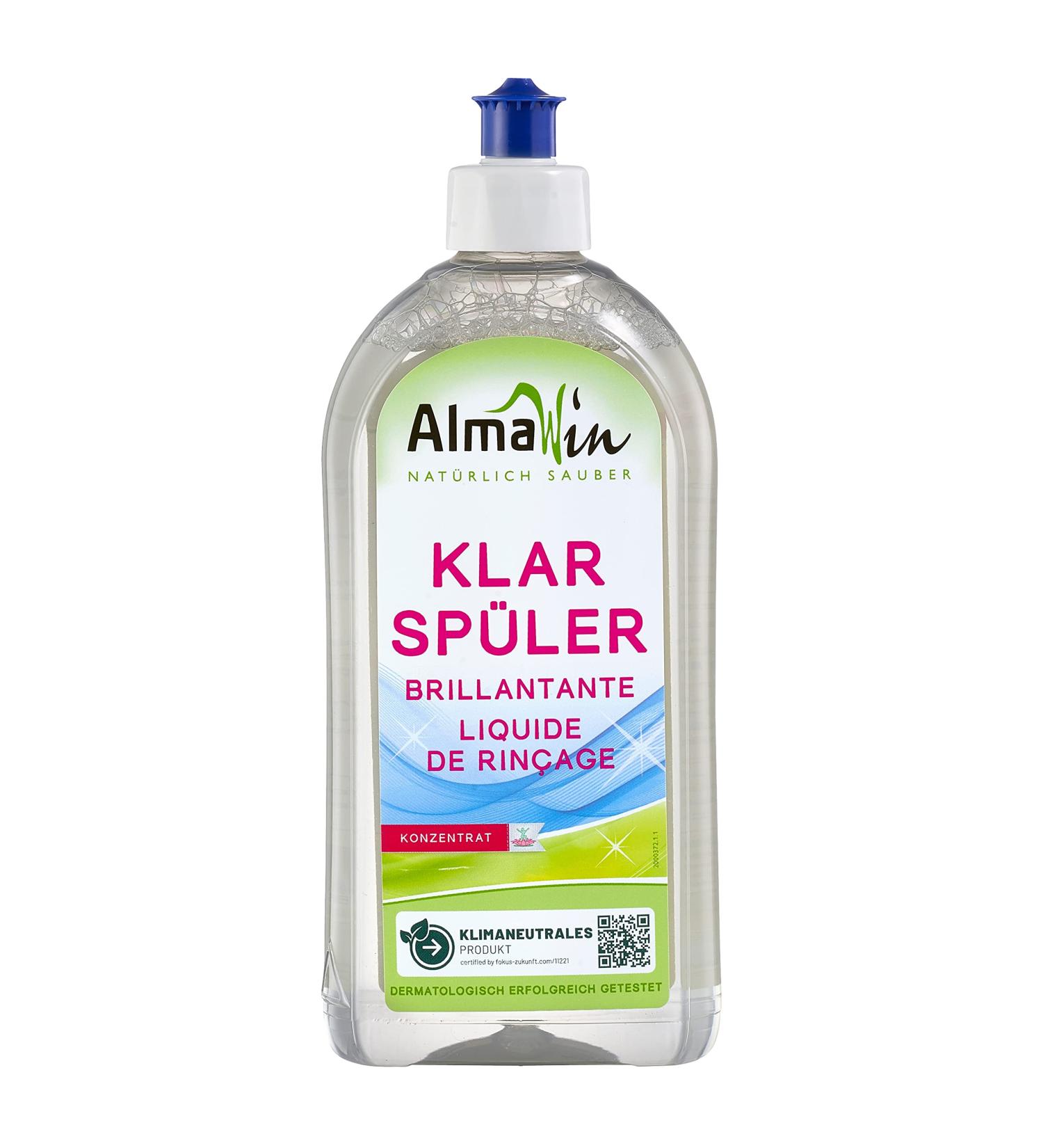 Almawin Pluser 500ml | Eco-Friendly Dishwasher Liquid | Lime-Free Shine | Vegan & Fragrance-Free | Compatible with All Dishwashers - Buy Online on GoSupps.com