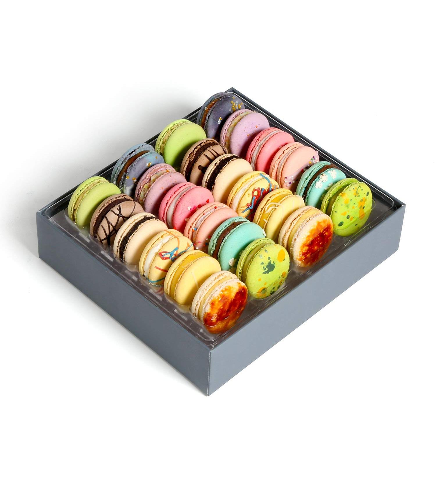 Luxury French Macarons European Cookies Gift Baskets Birthday Snacks Variety Pack Sympathy Anniversary Get Well Corporate Graduation Mothers Day Women Men Her Him Girls Kids Prime 24 Classic Flavor 24 Count (Pack of 1)