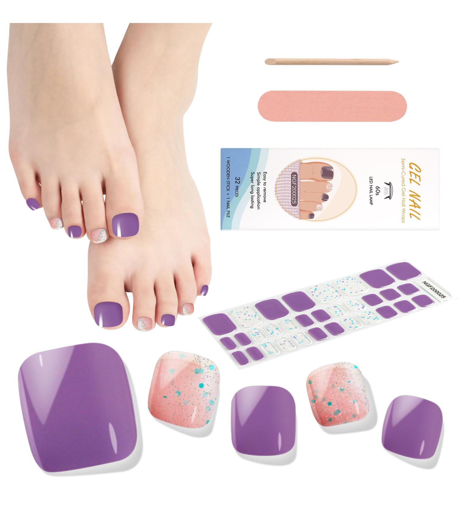 EBANKU 32 PCS Gel Toeail Strips Full Wraps with Nail File - UV/LED Lamp Required - Buy Online on GoSupps.com