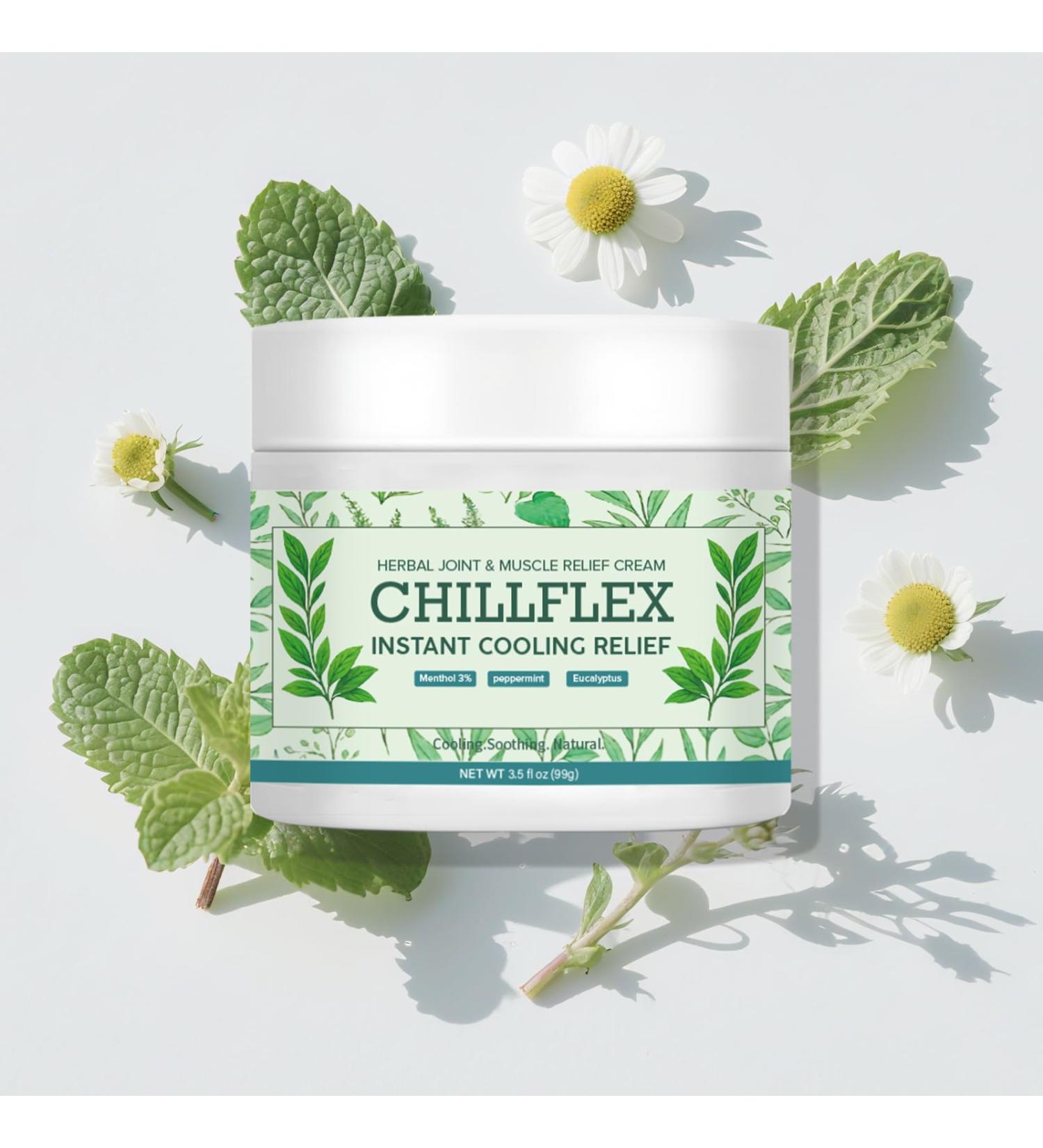 Zgxhga CHILLFLEX Menthol Soothing Cream Cooling Soothing Ointment for Joint Activities Muscle Relief Head Lumbar Neck Hands & Feet 3.5oz - Buy Online on GoSupps.com