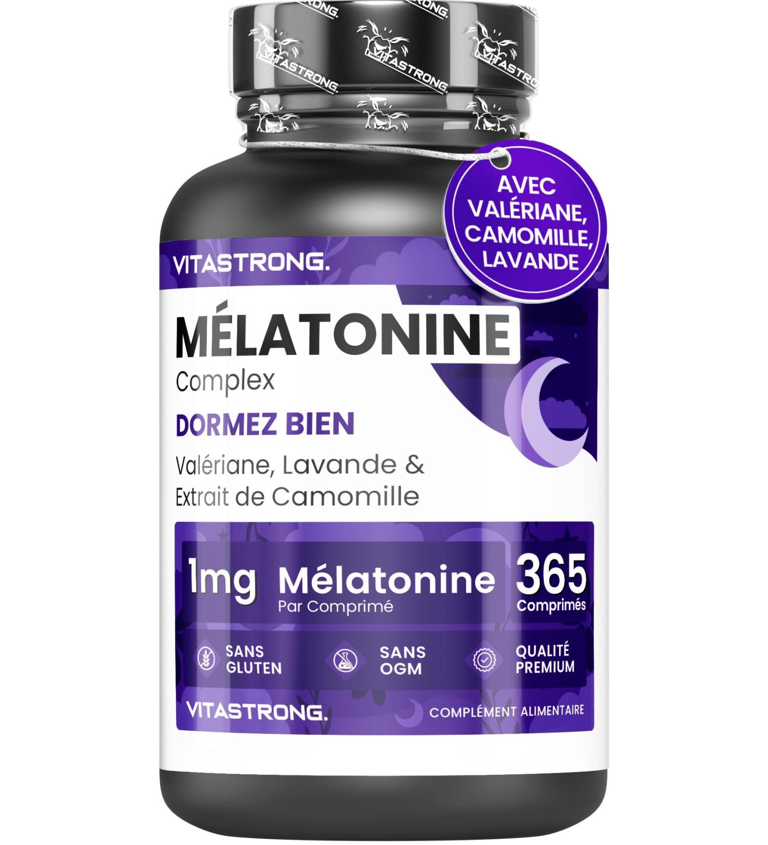 Melatonin Complex for Sleeping 365 Tablets - with Valerian Lavender Chamomile - Melatonin Forte Vitastrong for Physiological Relaxation Useful for Sleeping - Buy Online on GoSupps.com
