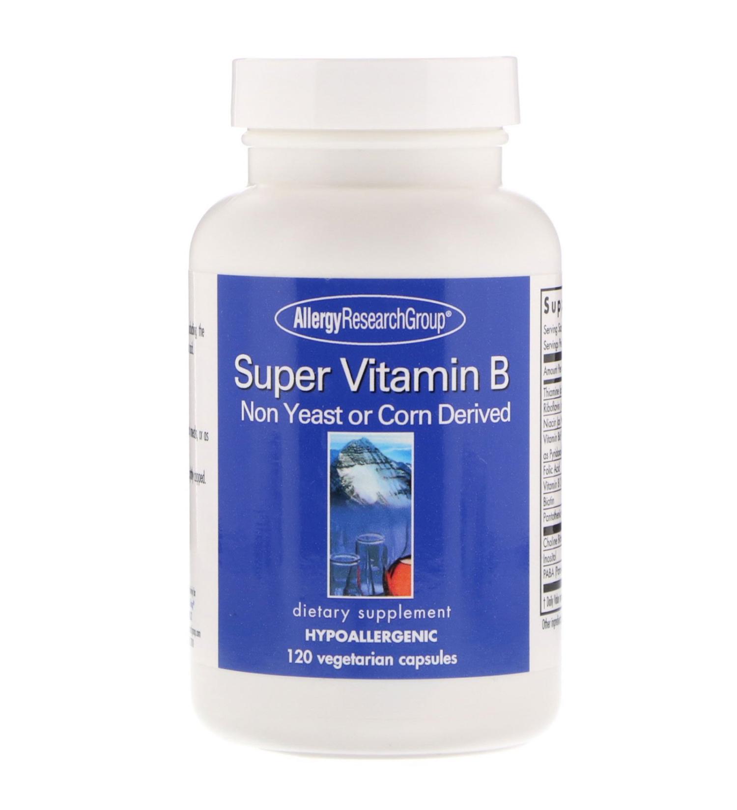 Allergy Research Group Super Vitamin B Complex 120 Vegetarian Capsules