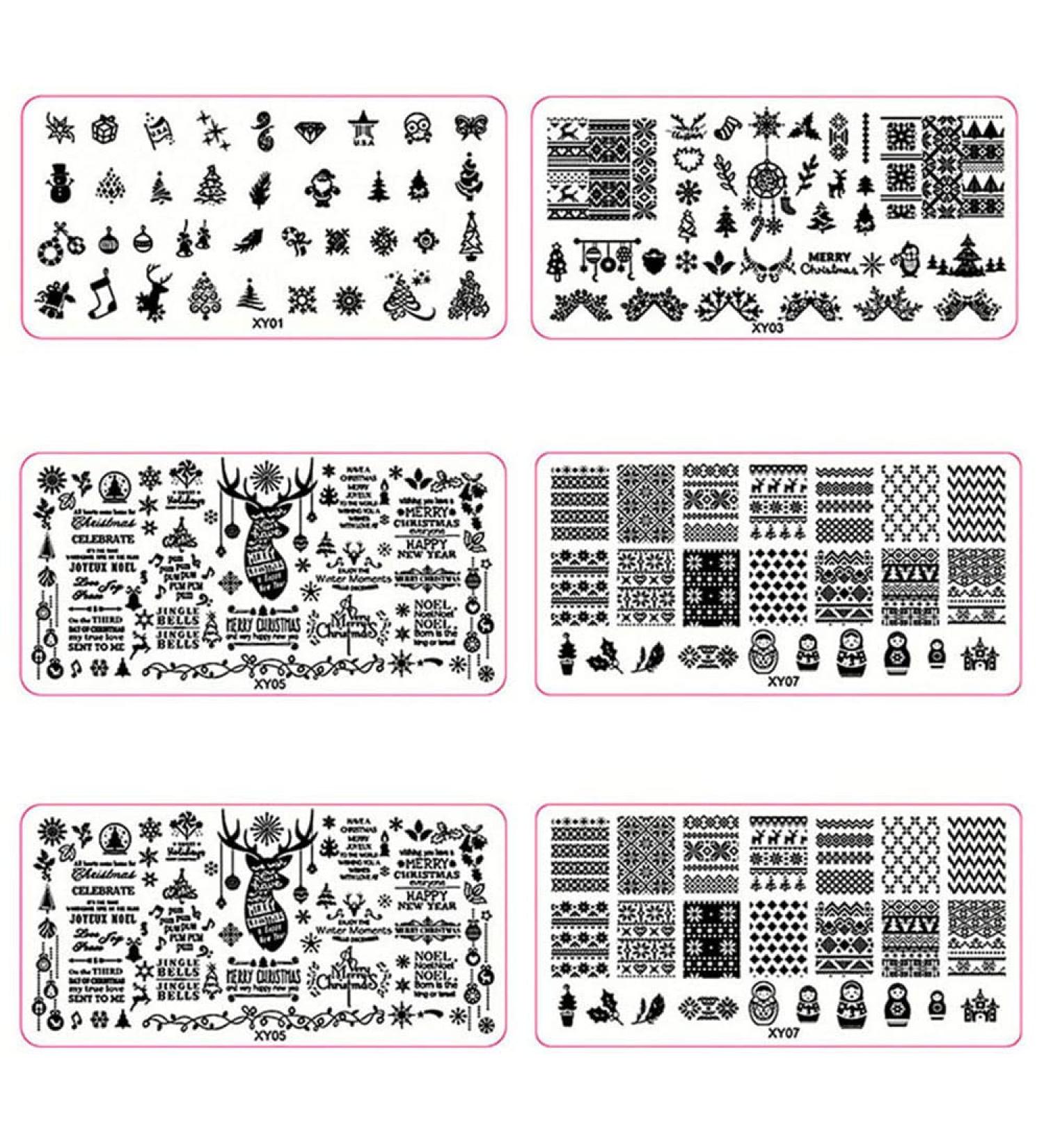 Shop 6-Piece Beauty Nail Embossing Stencil Kit for Stunning Manicure Art - Perfect Gift for Girls Women & Parties - Buy Online on GoSupps.com