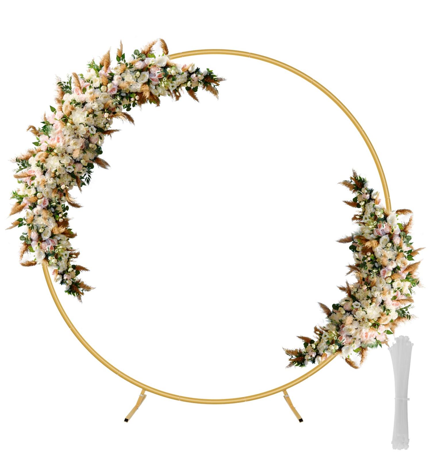 Fogein 6.6ft Round Backdrop Stand - Metal Circle Arch Stand for Wedding & Party Decor (Gold) - Buy Online on GoSupps.com
