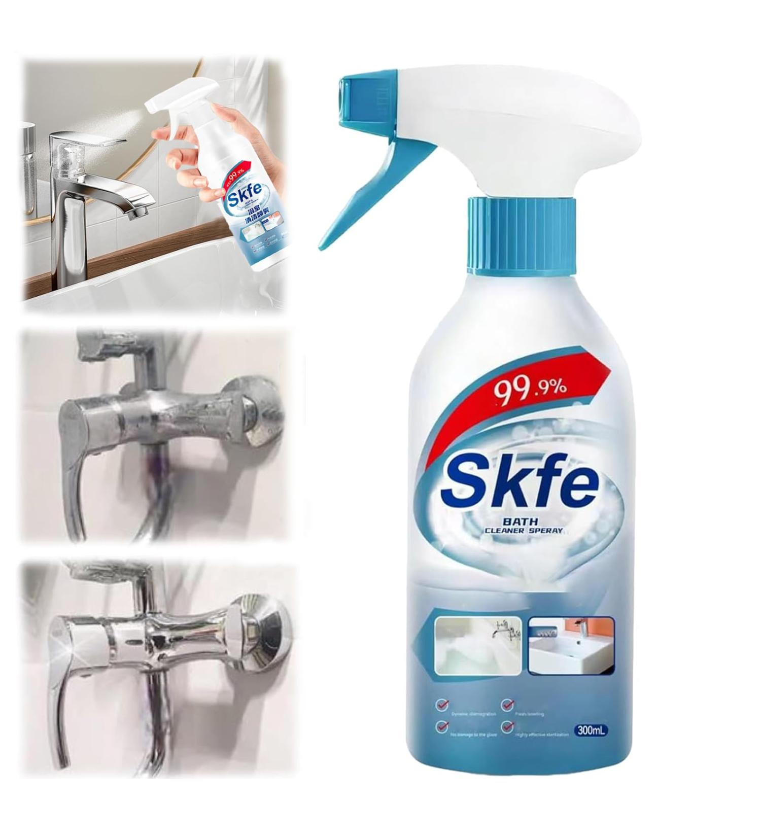 Skfe Bath Cleaner Spray Skfe Stubborn Stains Cleaner Skfe Bathroom Cleaning Spray Bathroom Descaler Cleaner Powerful Bathroom Cleaning Spray for Toilet Bath Shower (1Pcs) - Buy Online on GoSupps.com