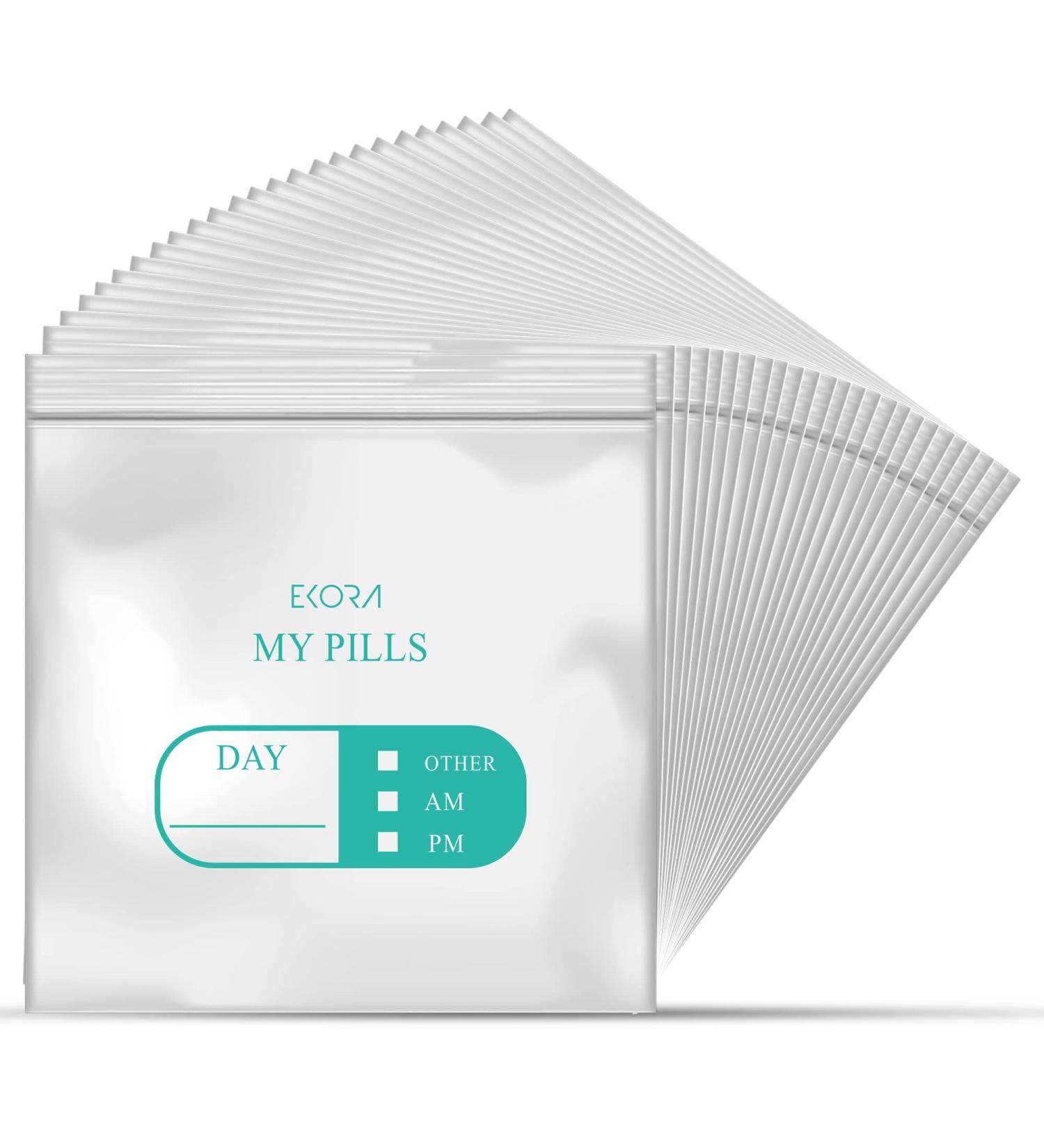 Ekora 400 Pack Pill Bags Pouch - BPA Free, Reusable Ziplock Poly Bag - Daily Medication Storage & Organizer - Buy Online on GoSupps.com