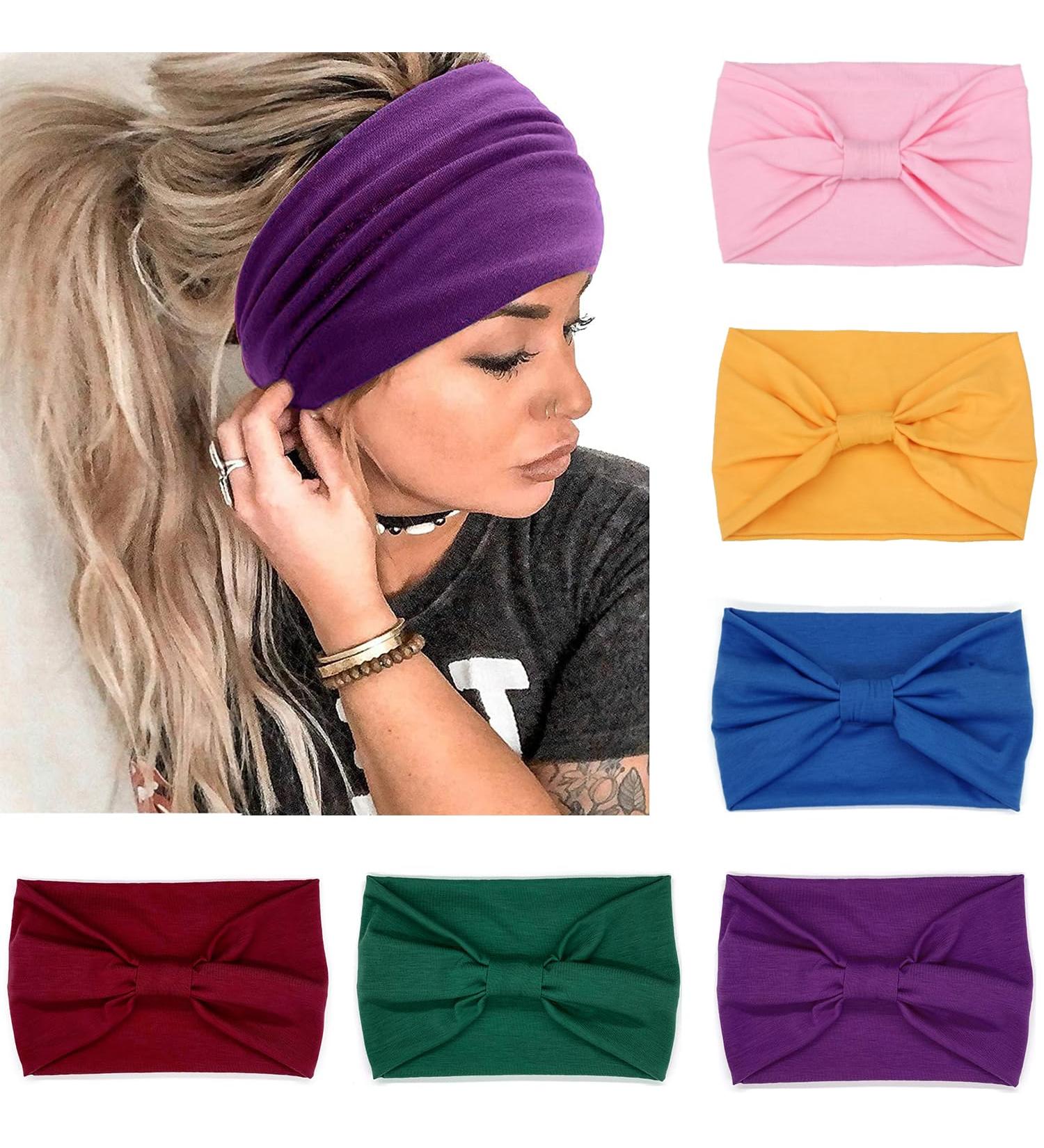 VENUSTE Wide Headbands for Women - Fashionable Knotted Hair Bands 6PCS (Bright Color) - Buy Online on GoSupps.com